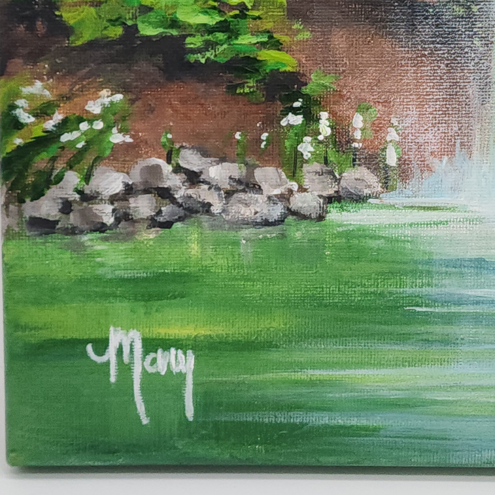 Original Painting Acrylic On Canvas 12 X 12in Black Swan Signed