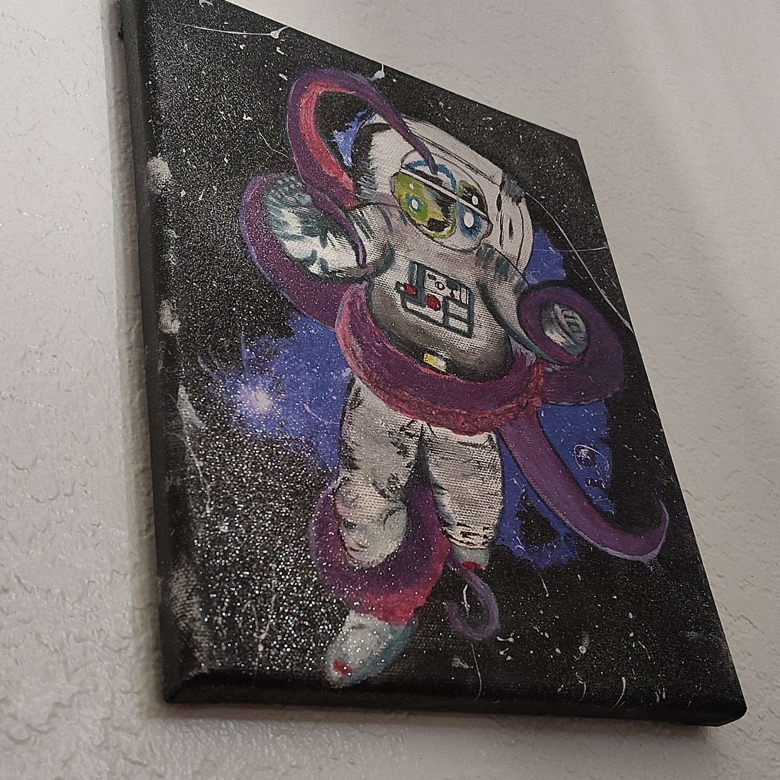 Astronaut Outer Space Stars Canvas Painting Wall Art, Unframed Single Piece