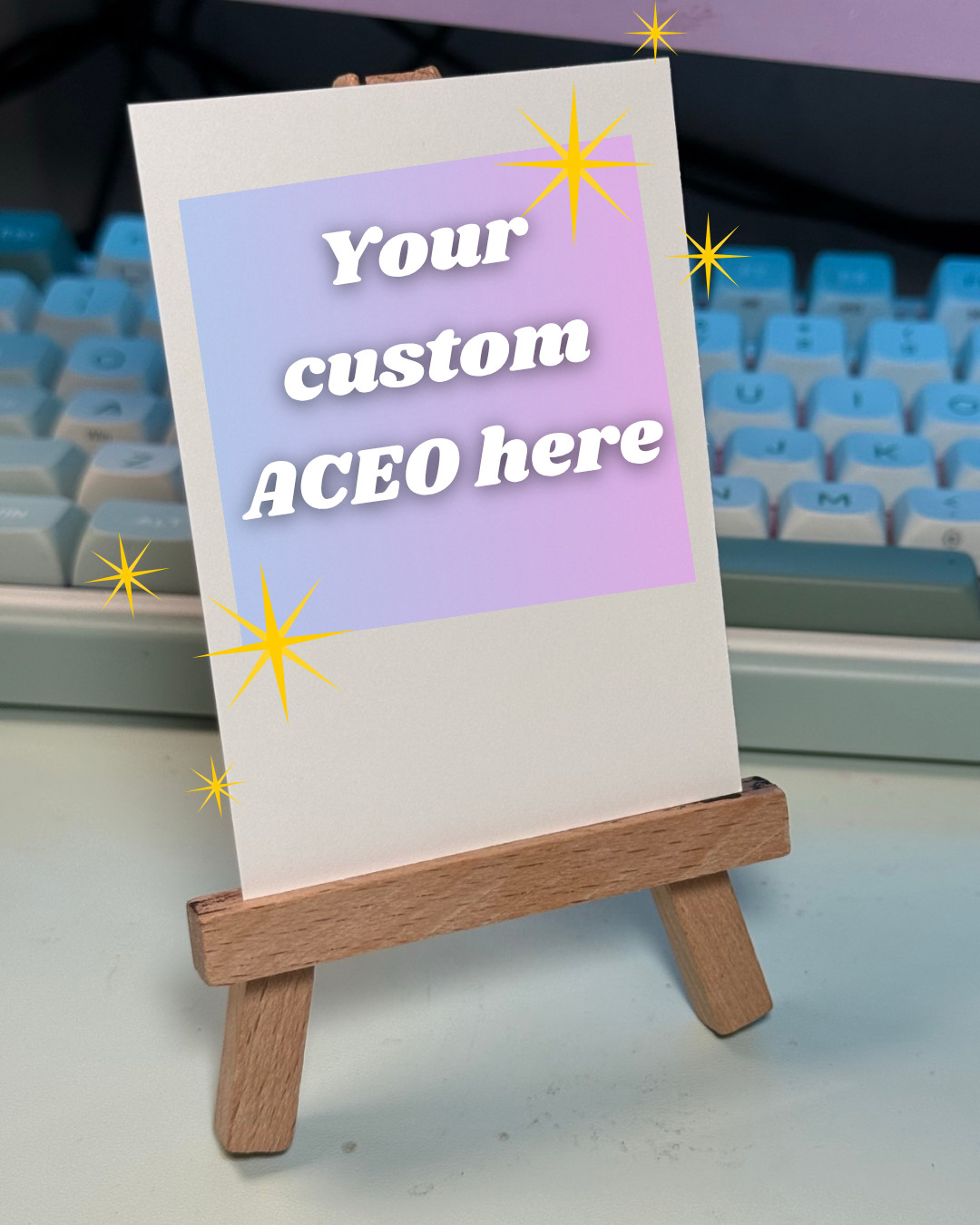 ACEO Original, CUSTOM COMMISSION, Mini 2.5×3.5 Art by Artist Aubrey Osgood