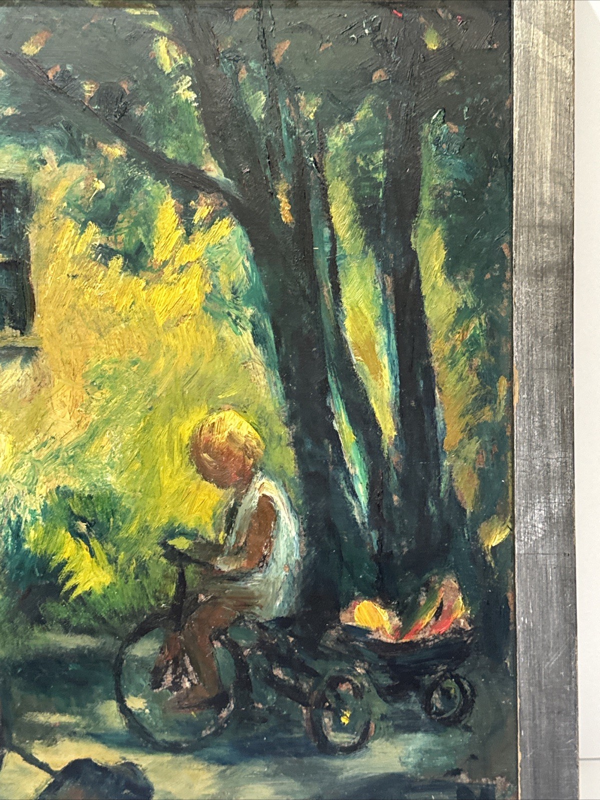 ANTIQUE PAINTING PORTRAIT EDGAR KIECHLE IMPRESSIONIST WPA ARTIST AFTER SCHOOL