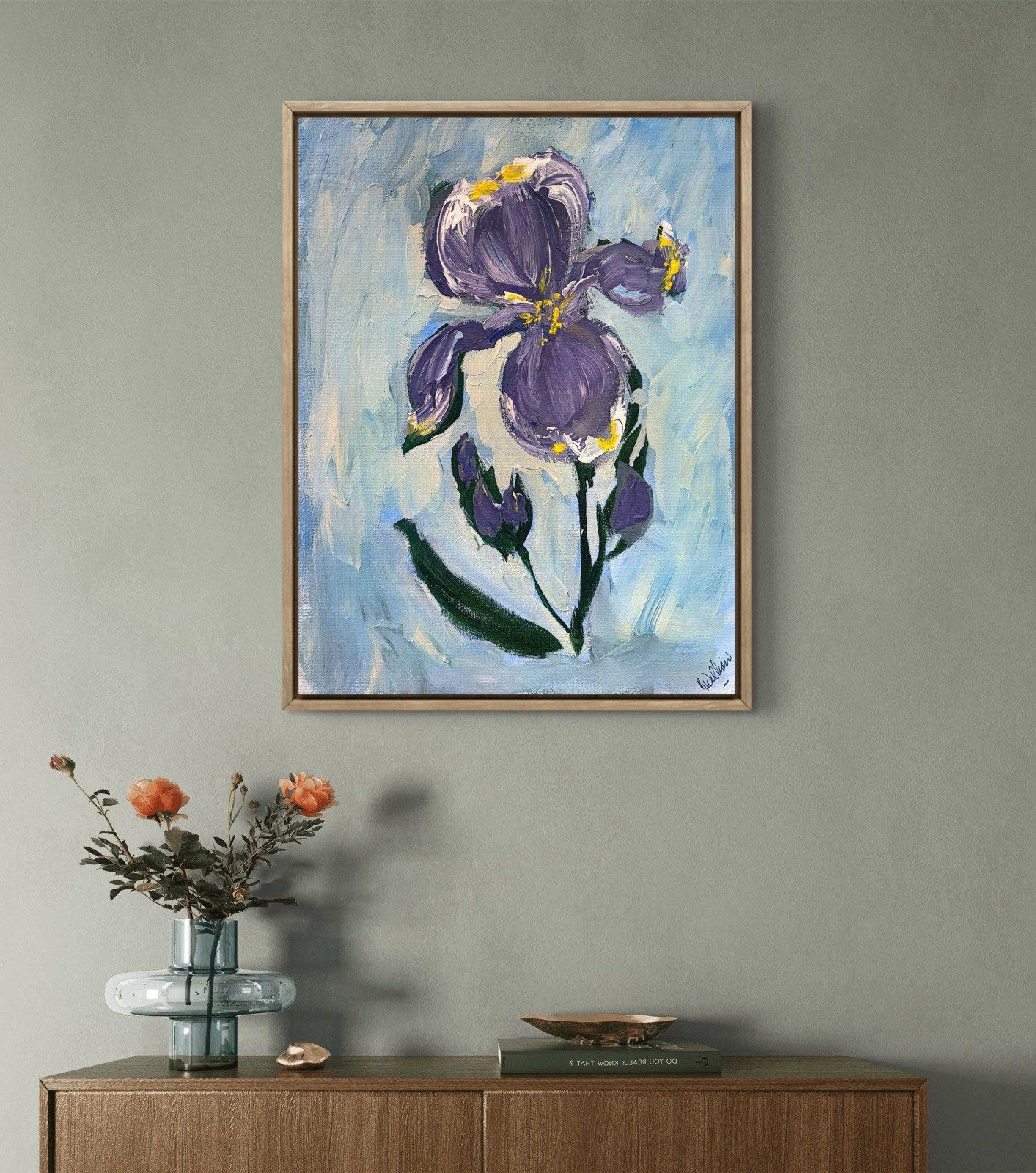 Original Signed 11×14 Expressionism Wall Art Painting Mother’s Flowers