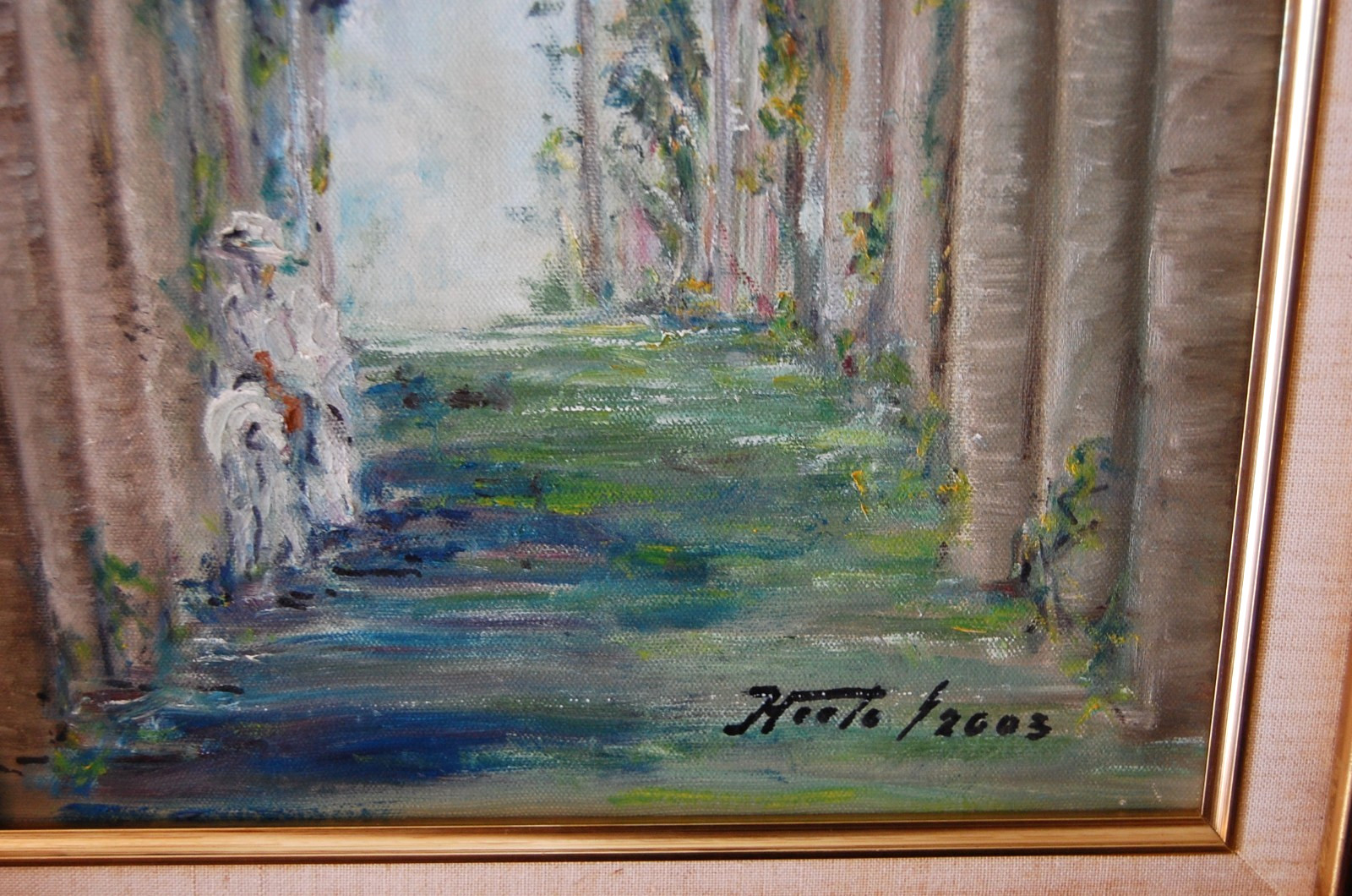 FRAMED ORIGINAL OIL GUARDARRAYA DE PALMA REALES CUBAN COUNTRY ARTIST HECTO VIDAL