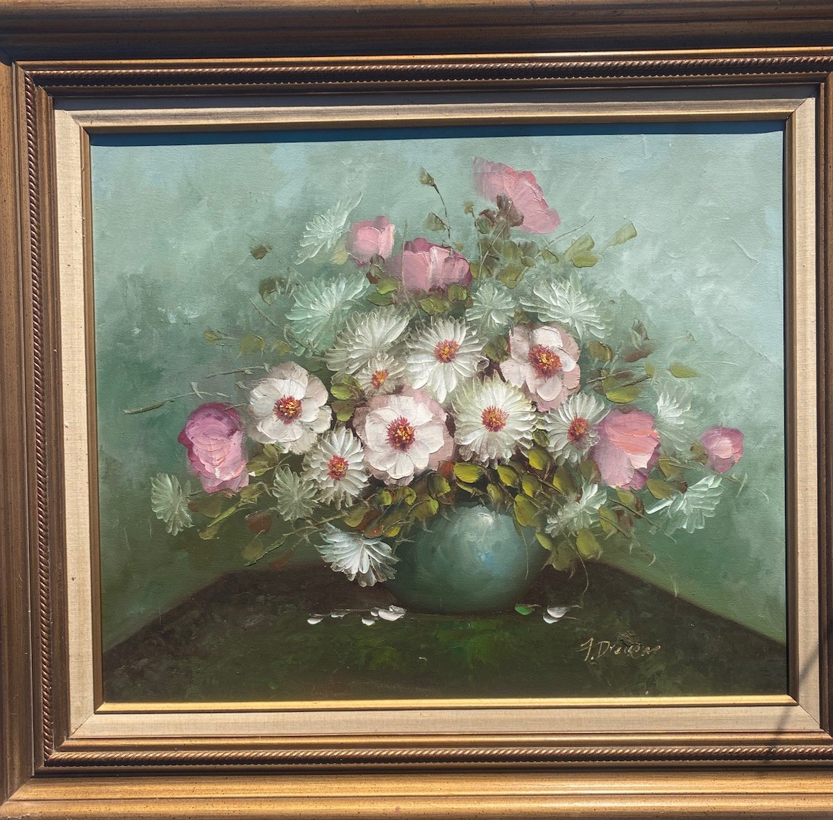 flower pot original oil painting on canvas 24×20