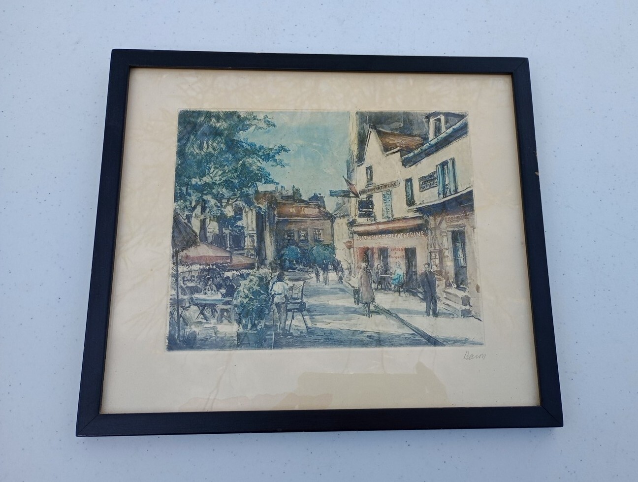 Art Painting Framed With Glass- 12″ X 10.5″ Wood Frame. Signed