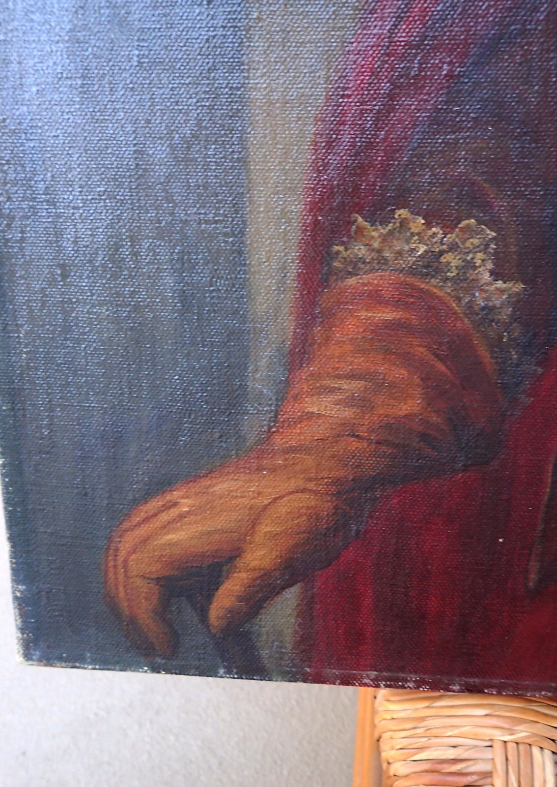 Vintage European Oil painting of French Musketeer – Canvas on a wooden stretcher