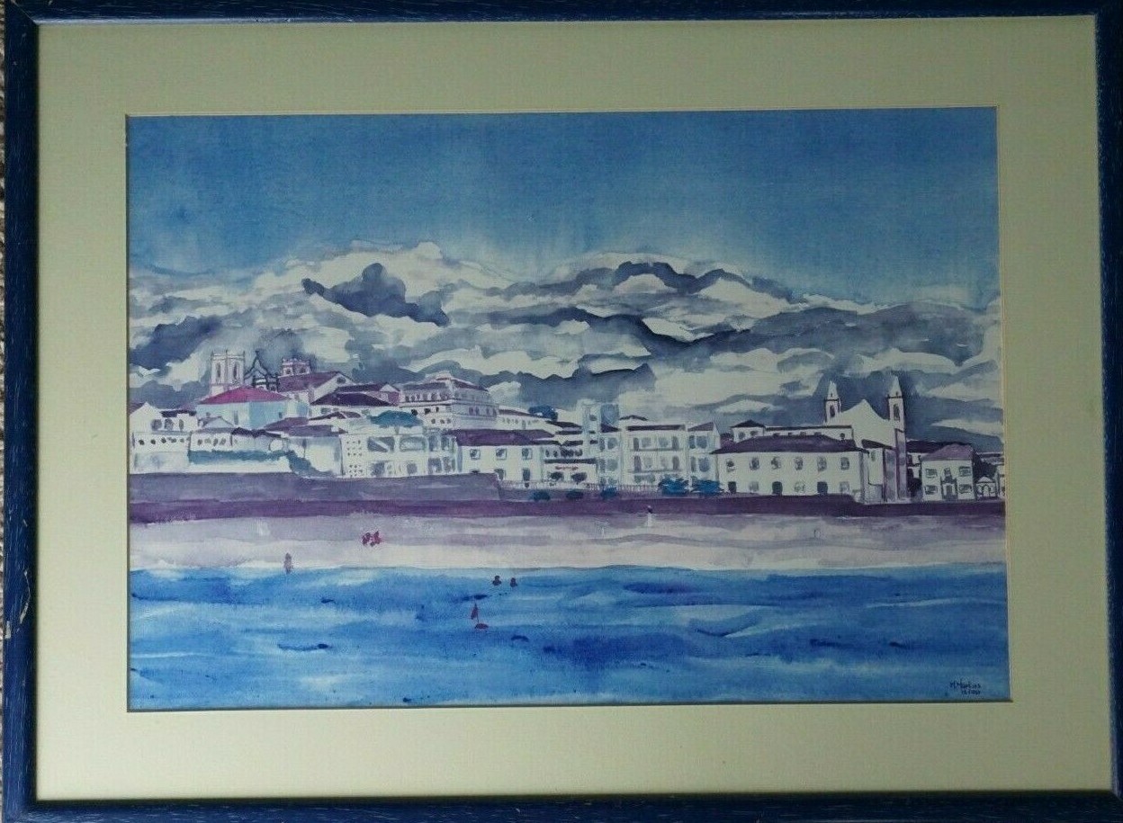 Art painting, Original watercolor, Coastal Style, beachfront image, home decor