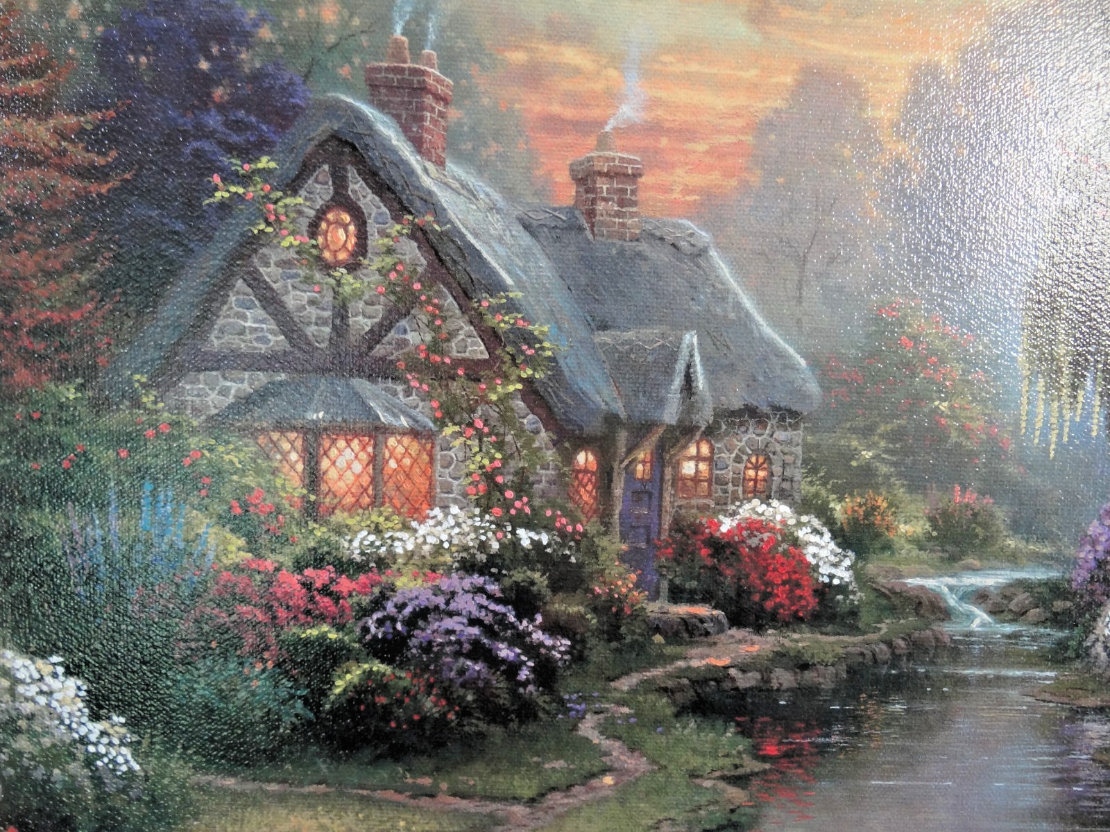 Thomas Kinkade A Quiet Evening Licensed Reproduction Lithograph 20X16
