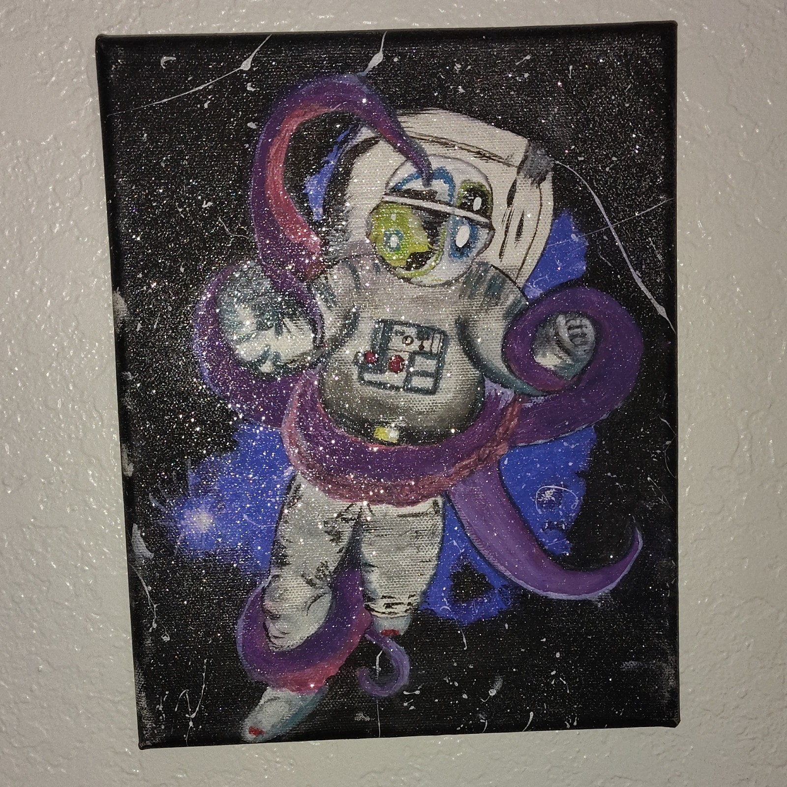 Astronaut Outer Space Stars Canvas Painting Wall Art, Unframed Single Piece