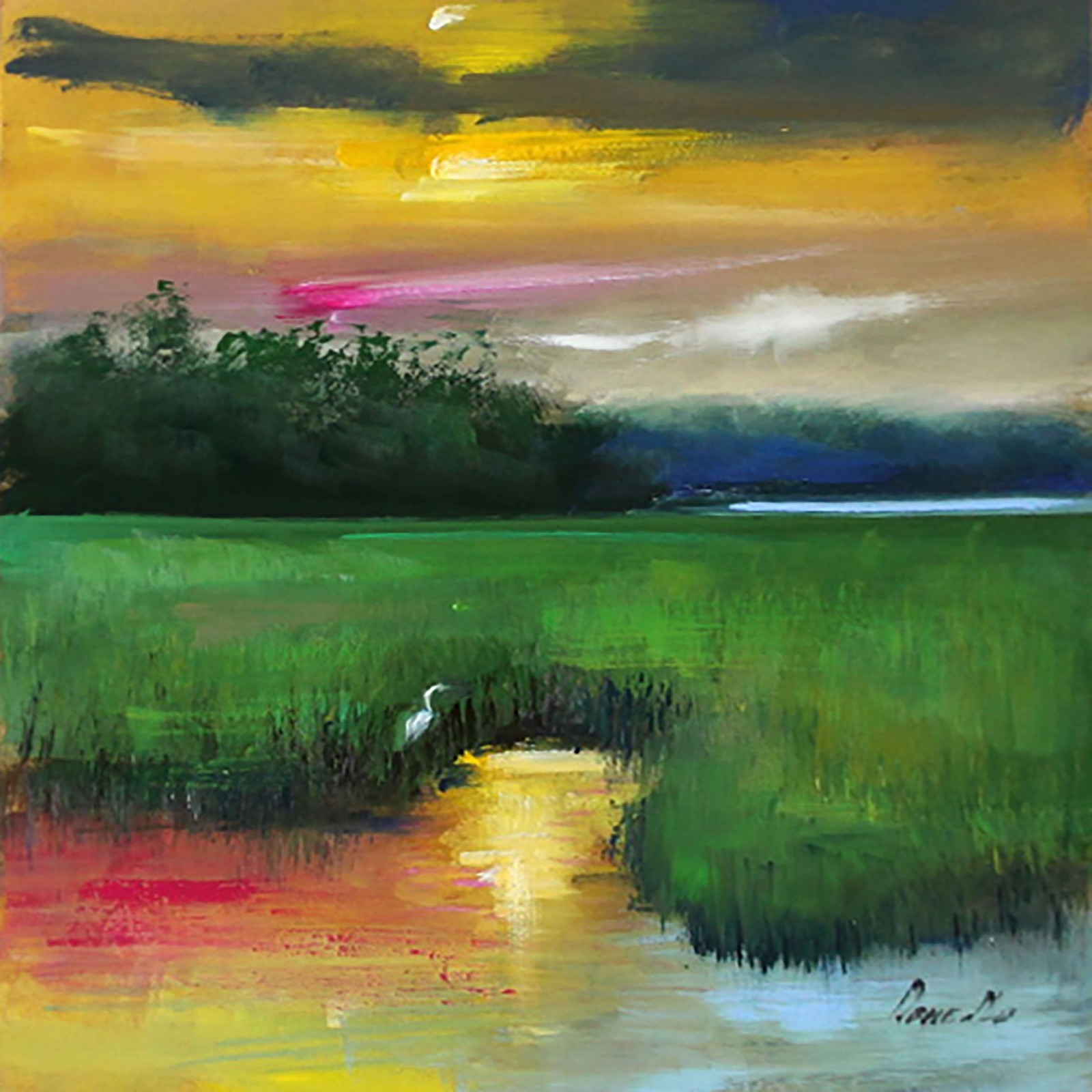 LANDSCAPE Oil painting contemporary 8×8 UKRAINE