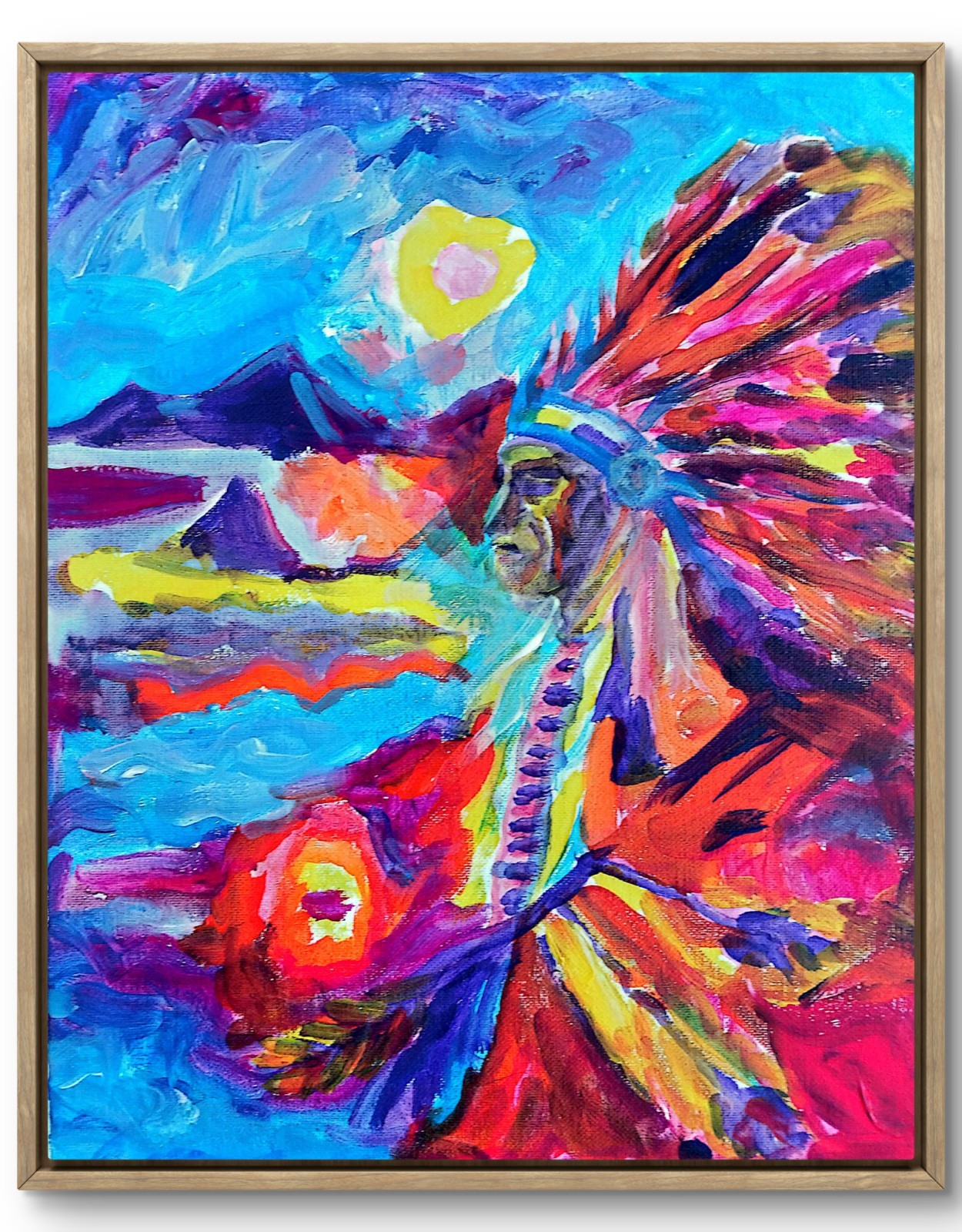 Abstract Wall Art 11×14 Vibrant Original Signed Canvas Acrylic Painting Home Dec