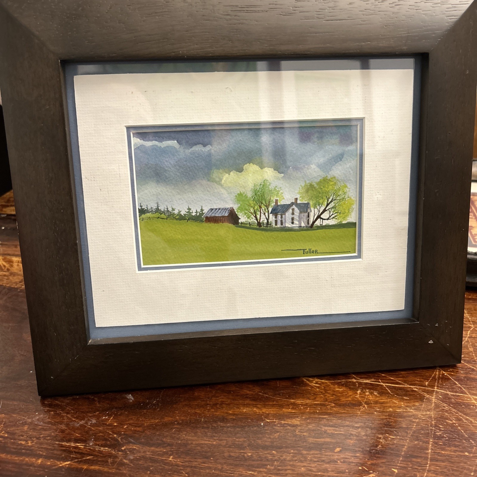 Original Signed Watercolor By Lu Fuller “Spring Color” 4×6 In 11×13 Frame