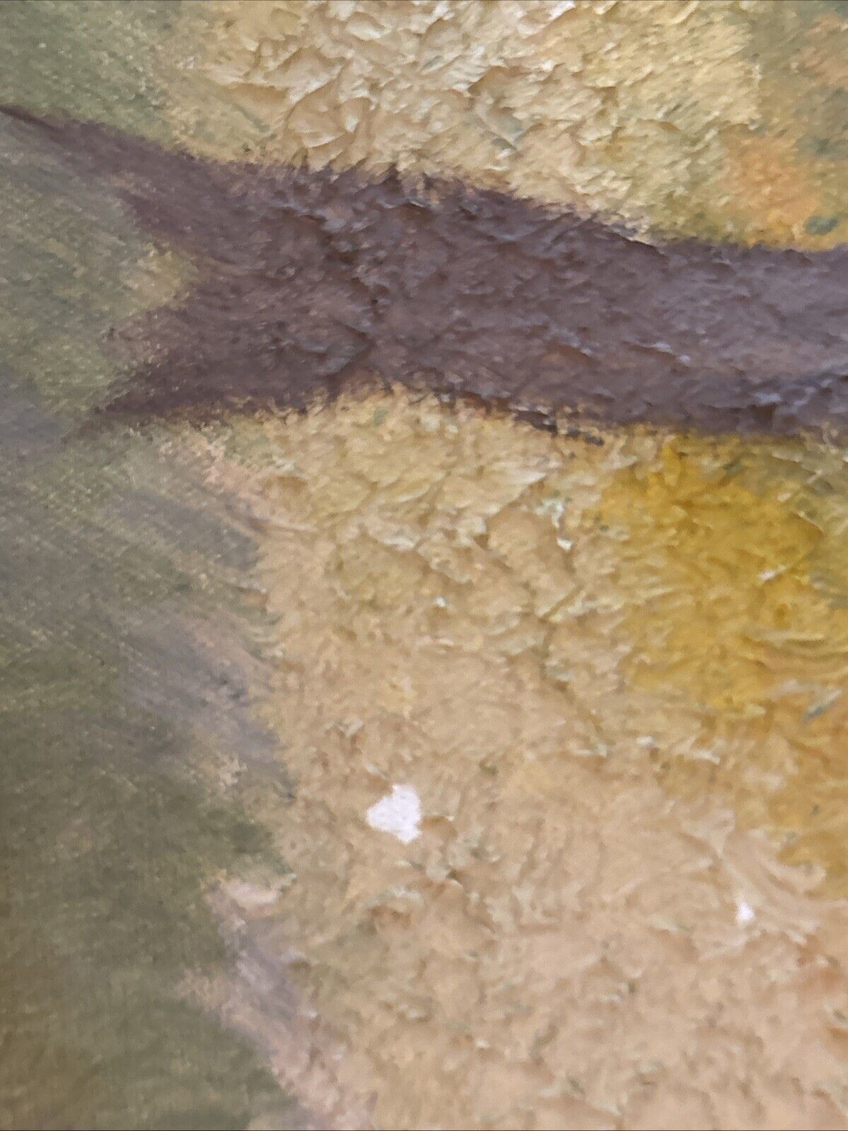 Vintage Windmill Landscape Textured Painting