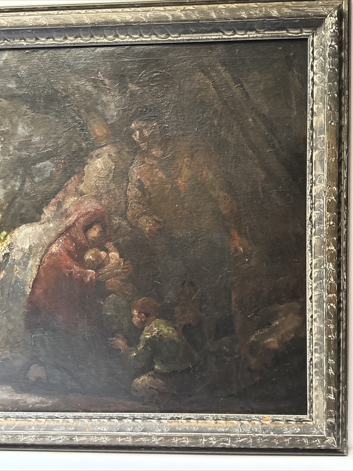 EUGENE HIGGINS PAINTING ANTIQUE EXPRESSIONIST STORM LANDSCAPE FAMILY WPA FAMOUS