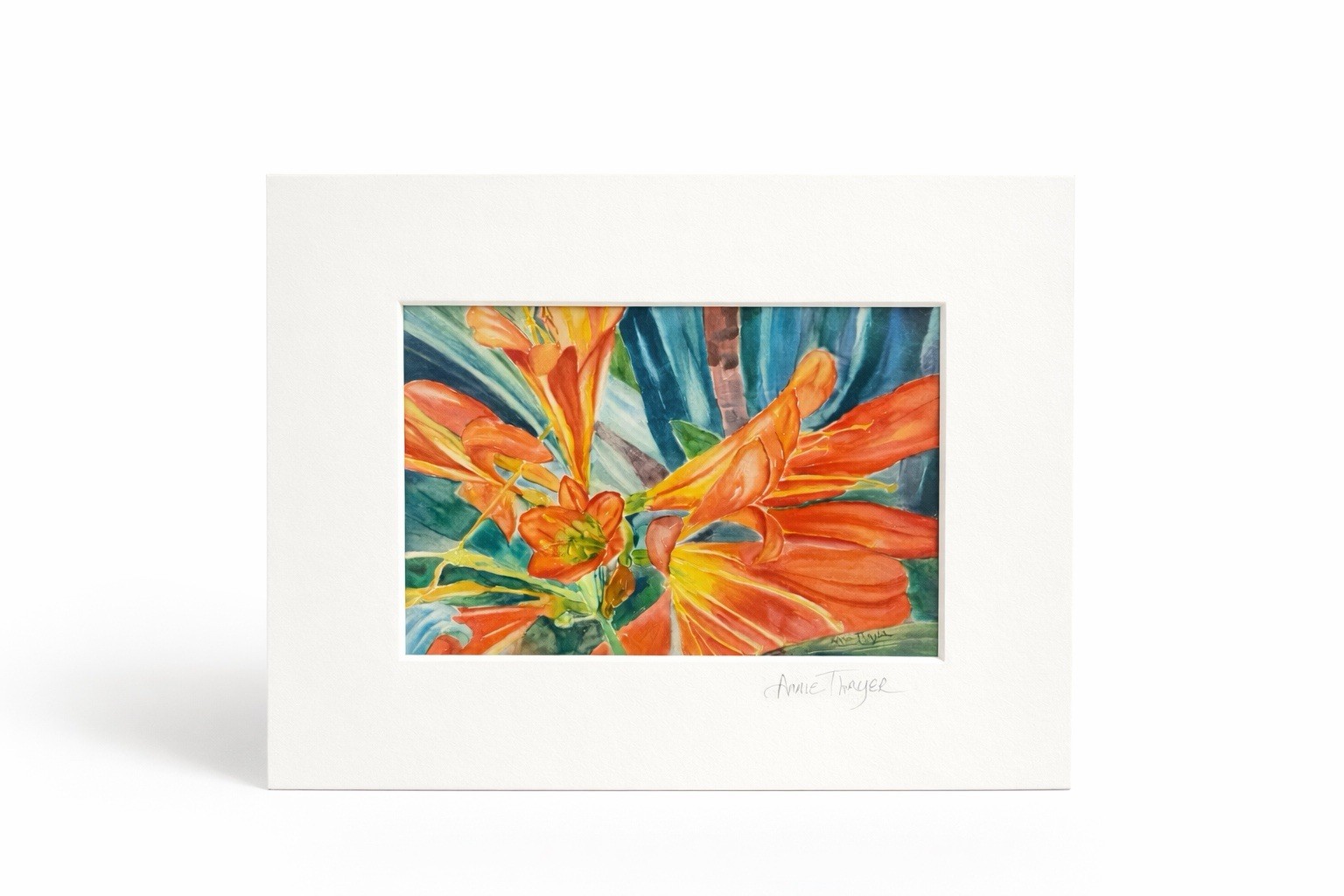 Original Annie Thayer Signed Watercolor Painting Botanical Floral Lily Art