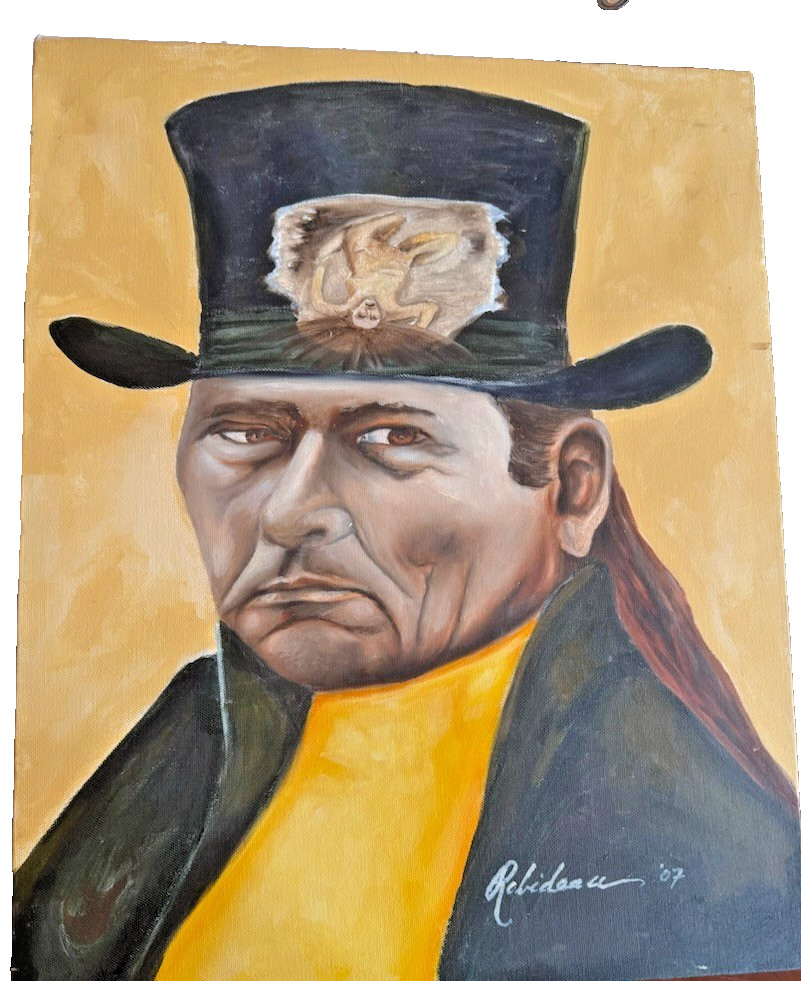 Oil Painting 18 x 24 Robert Robideau 2007 «Guilty Conscience (#2)» native art