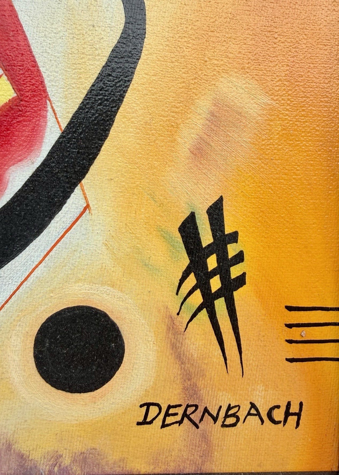 Original old abstract composition after Kandinsky, Jupp Dernbach-Mayen signed