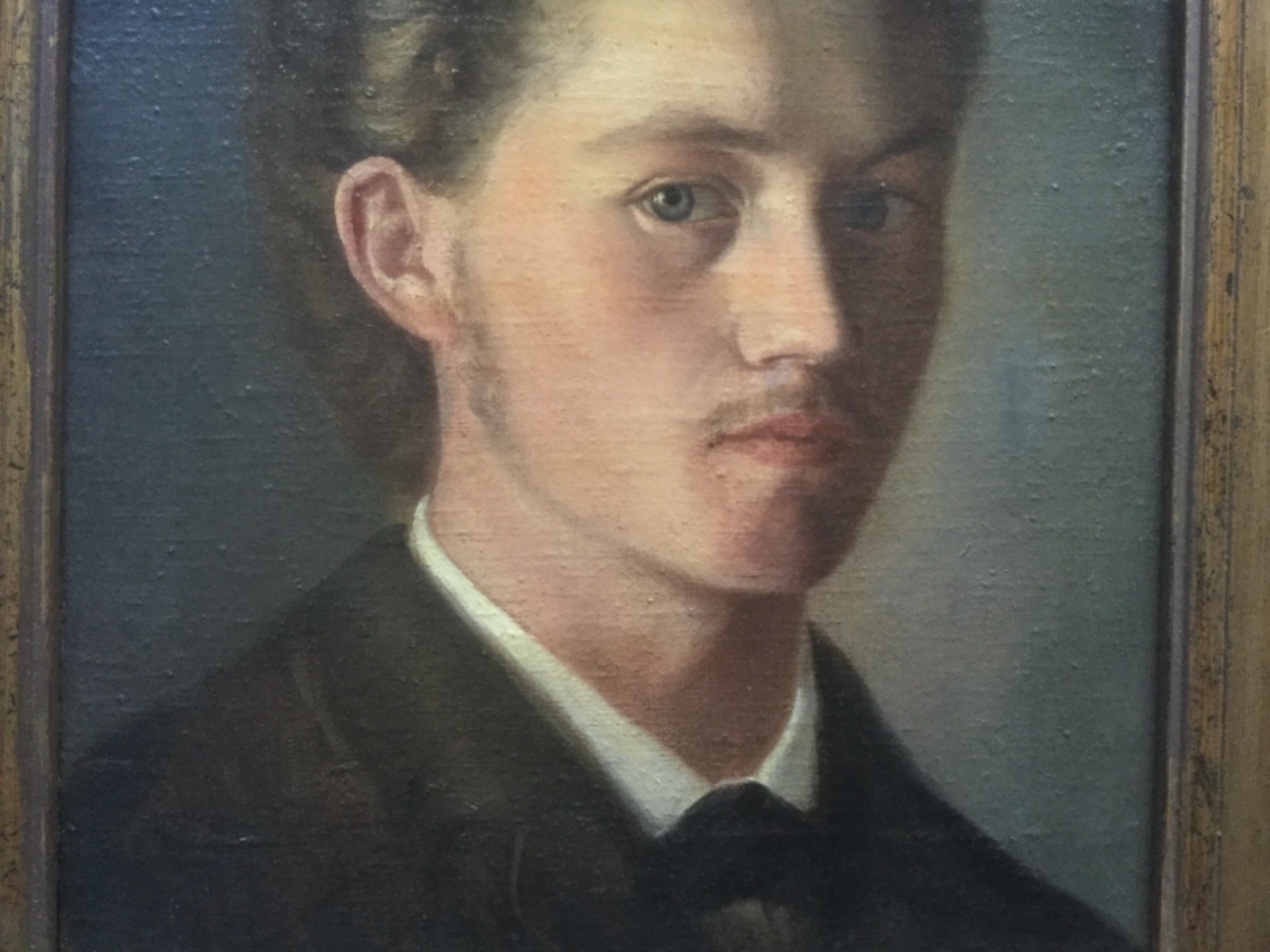 Fabulous Hungarian Anitque 19th Century oil Portrait of Young Man signed & dated