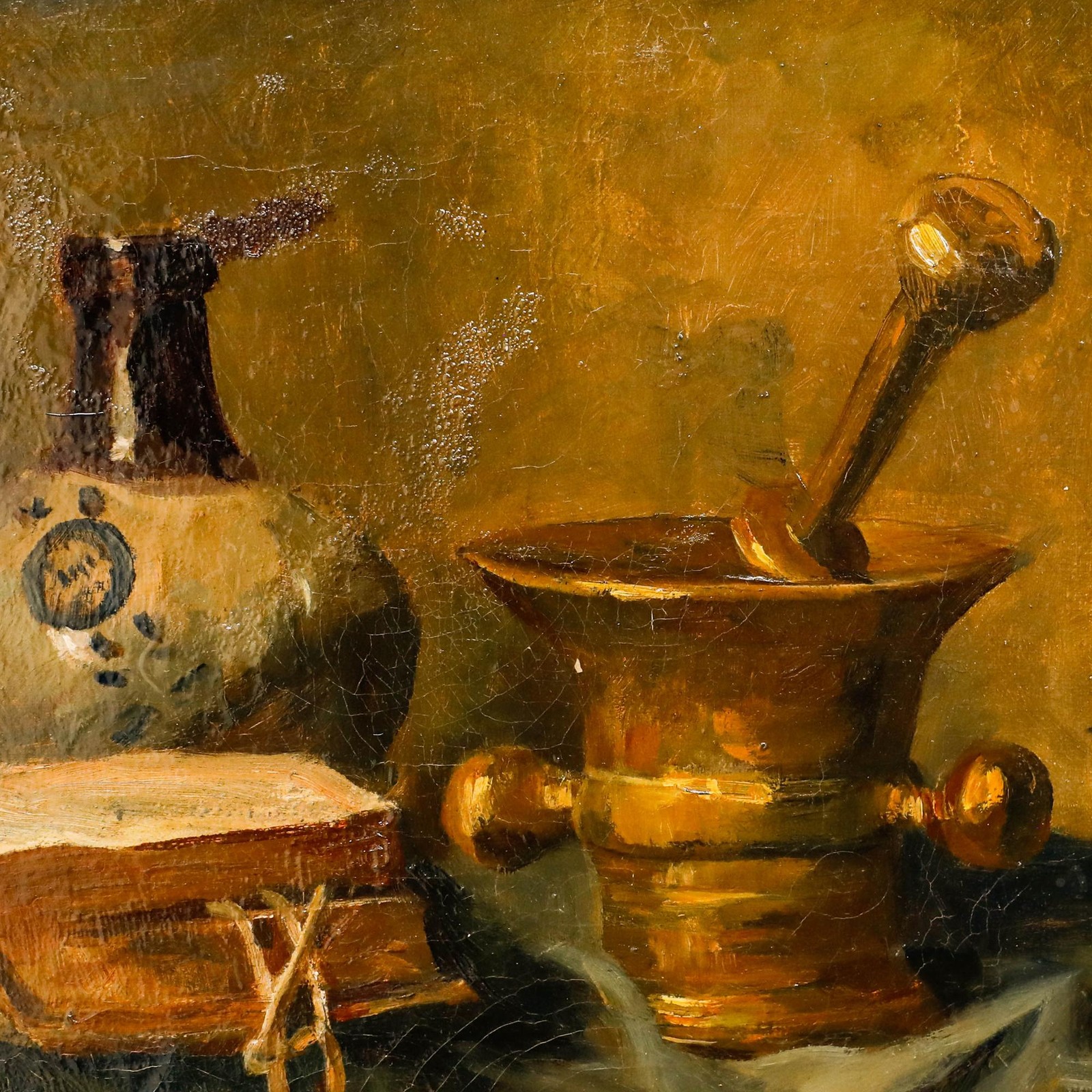 A. Wanders – Framed Early 20th Century Oil, Still Life with Sake Bottle