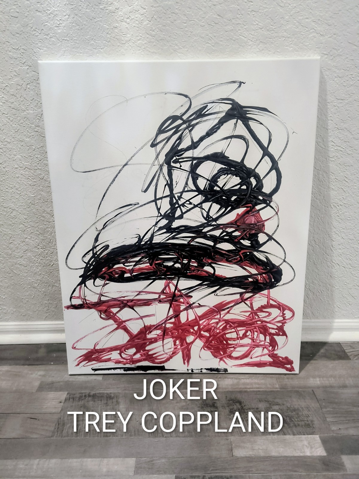 Trey Coppland, Joker Abstract Canvas Painting, 24+30 in, 2026, Signed