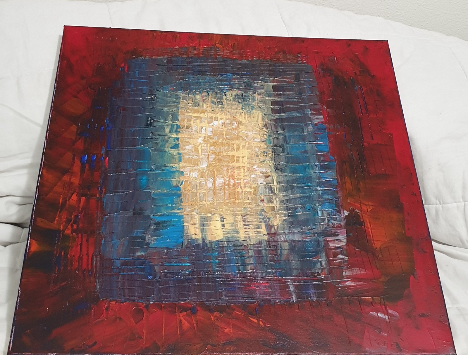 Gallery Canvas See Vid Modern Golden Orig Abstract Acrylic Painting 20×20