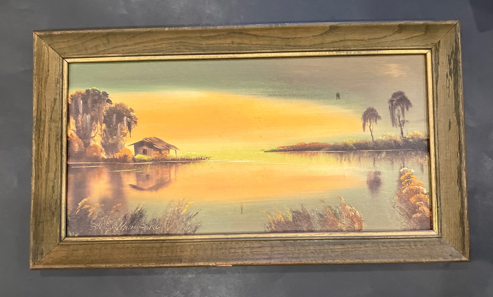 1976 ? Charles R. Handford Louisiana Bayou Oil Painting Framed Windsor Newton NY