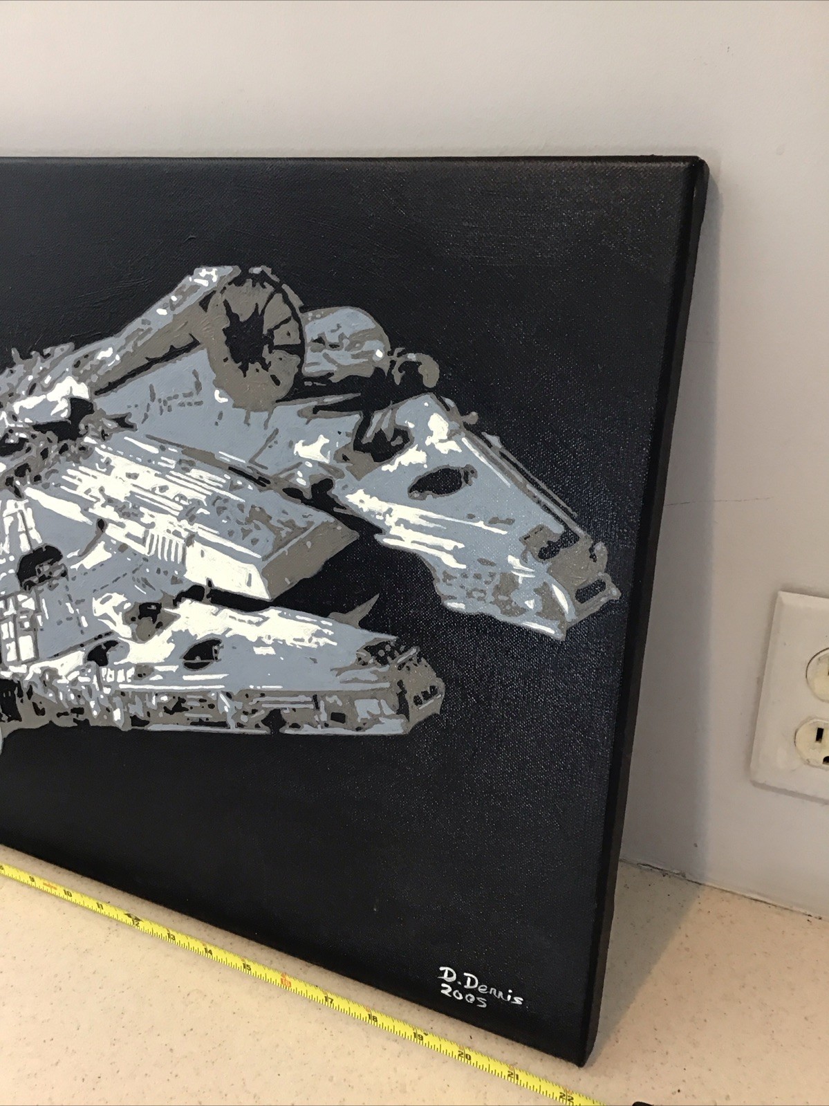 Millenium Falcon Star Wars Art 16” X 22” Pop Art Painting D. Dennis