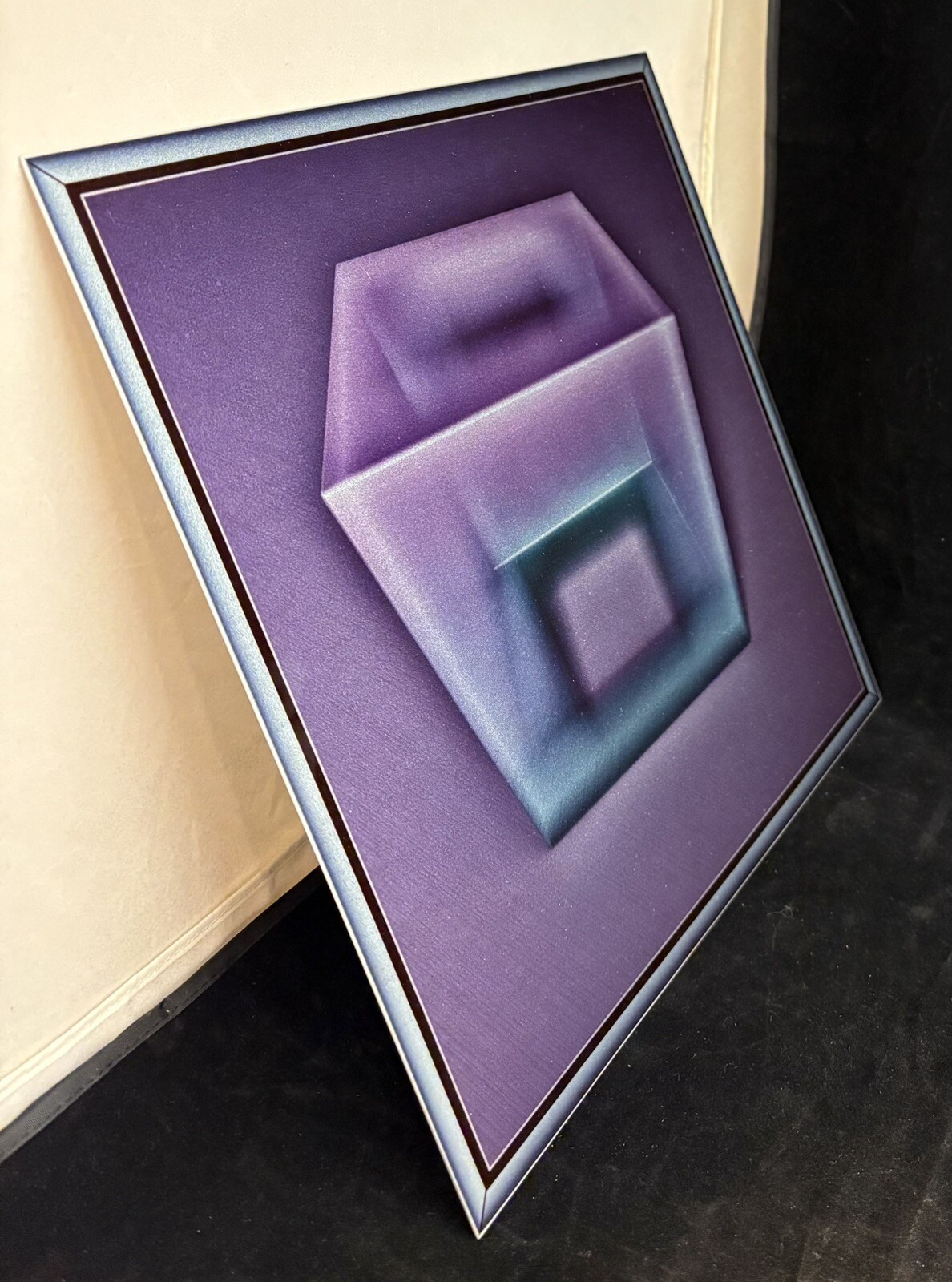 Ronald Davis Original Pixel Dust On Aluminum Modern Signed Artwork Cube 12” Art