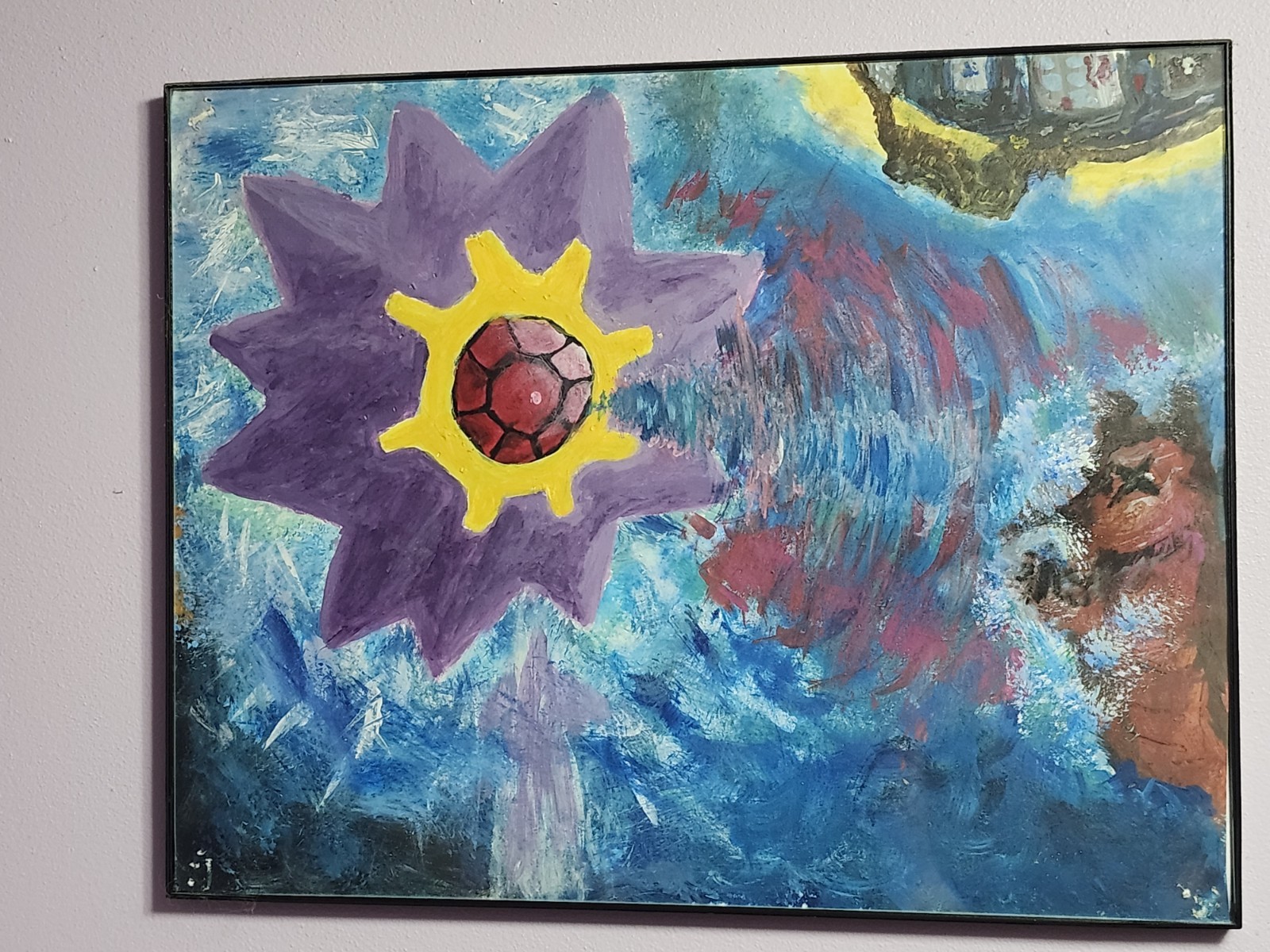 Authentic Hand Painted Fan Art – The Rise of Starmie and The Psychic Sound #1 💥