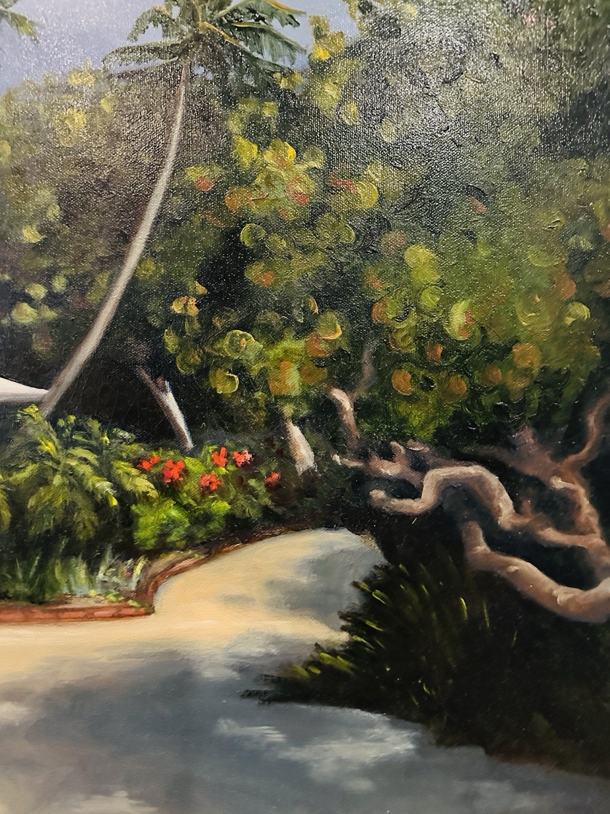 Florida Beach House Highwaymen Style Painting Oil On Canvas 30”x42” Nice 🎉