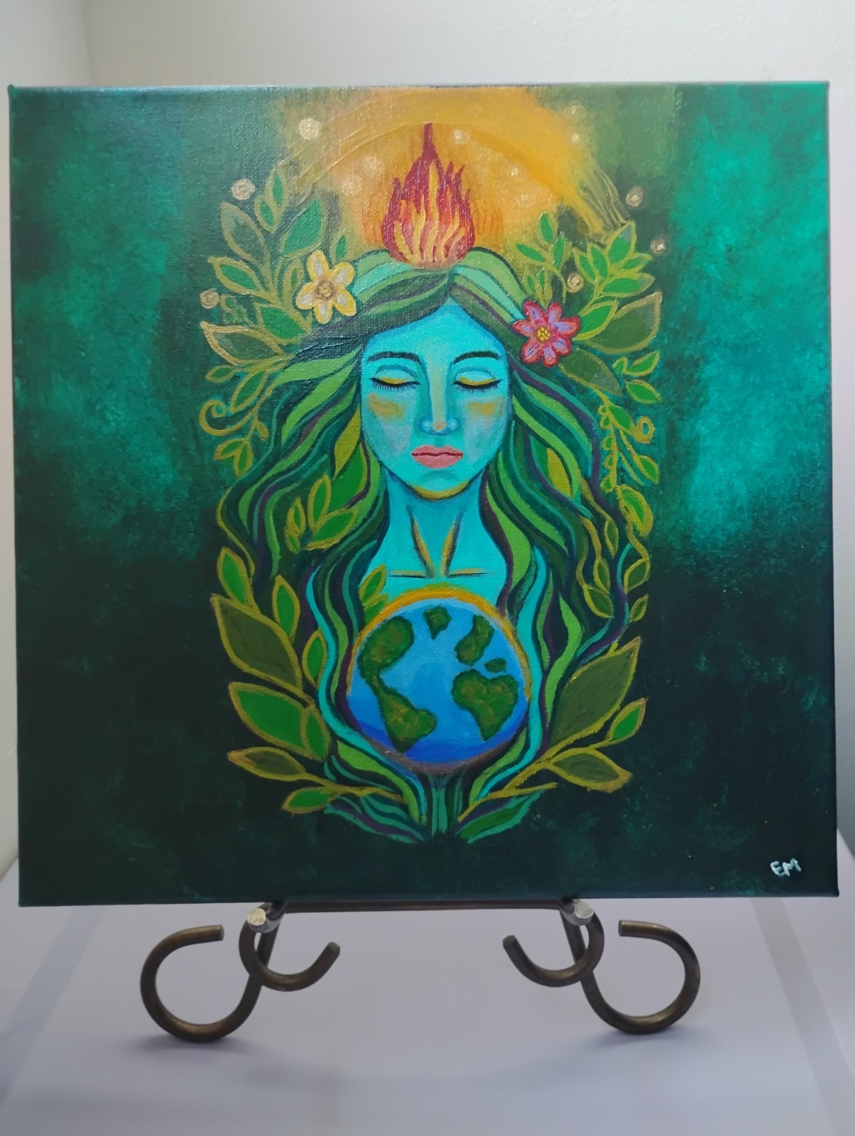 Acrylic Wall Art – Earth Spirit Woman – Fantasy – 12×12