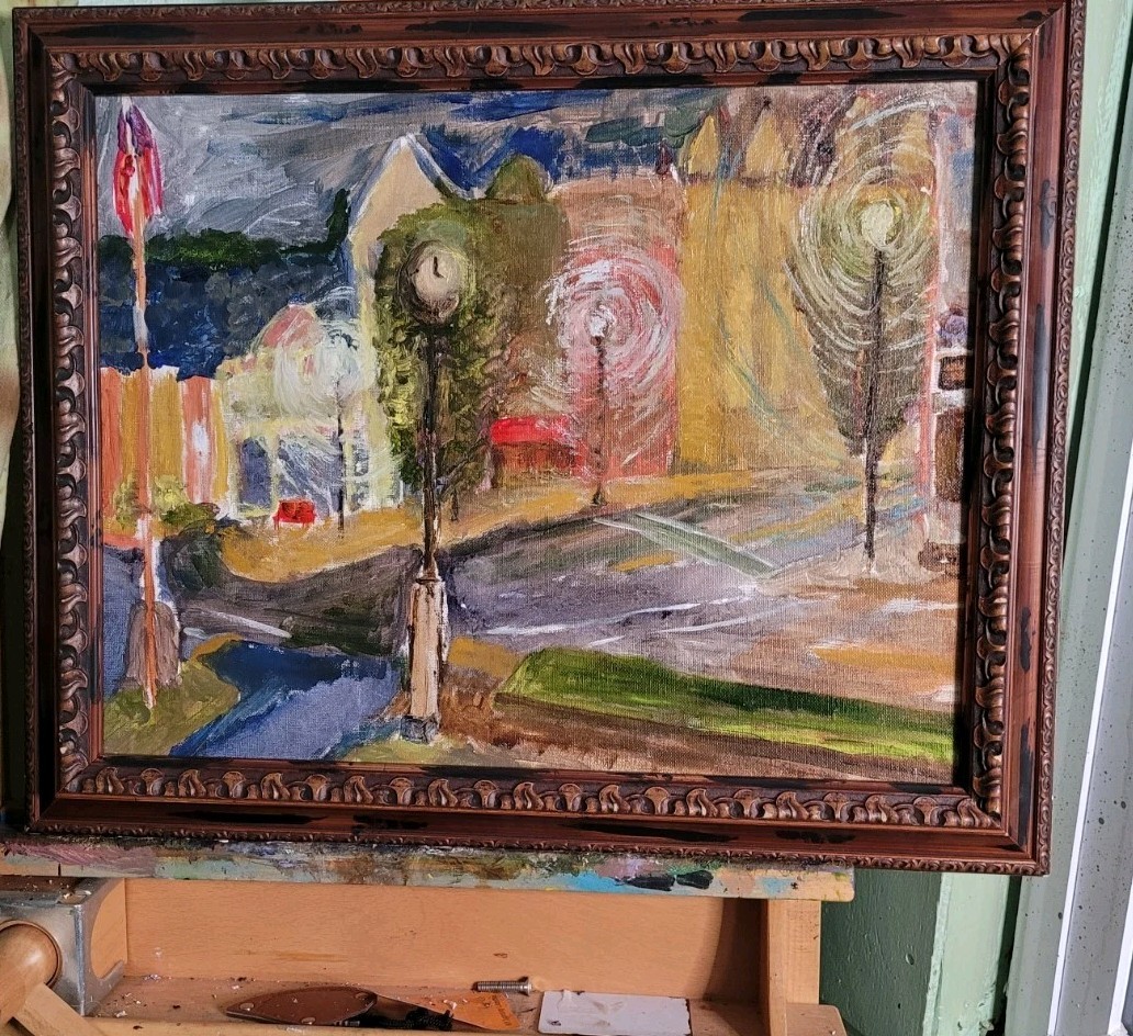 Wyalusing PA Rainy Night Jazz Unique Abstract Expressionism Wall Art