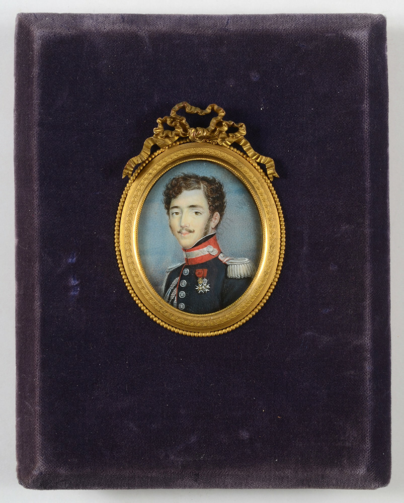 «Claude de Gidrol, «chef d’escadron» «, miniature, 1823