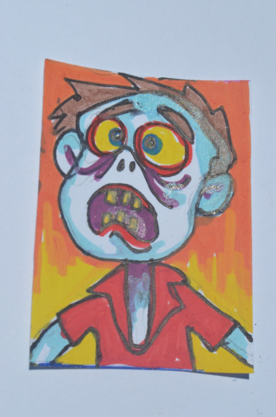 ACEO Original Art Card Horror Kid Zombie not a print