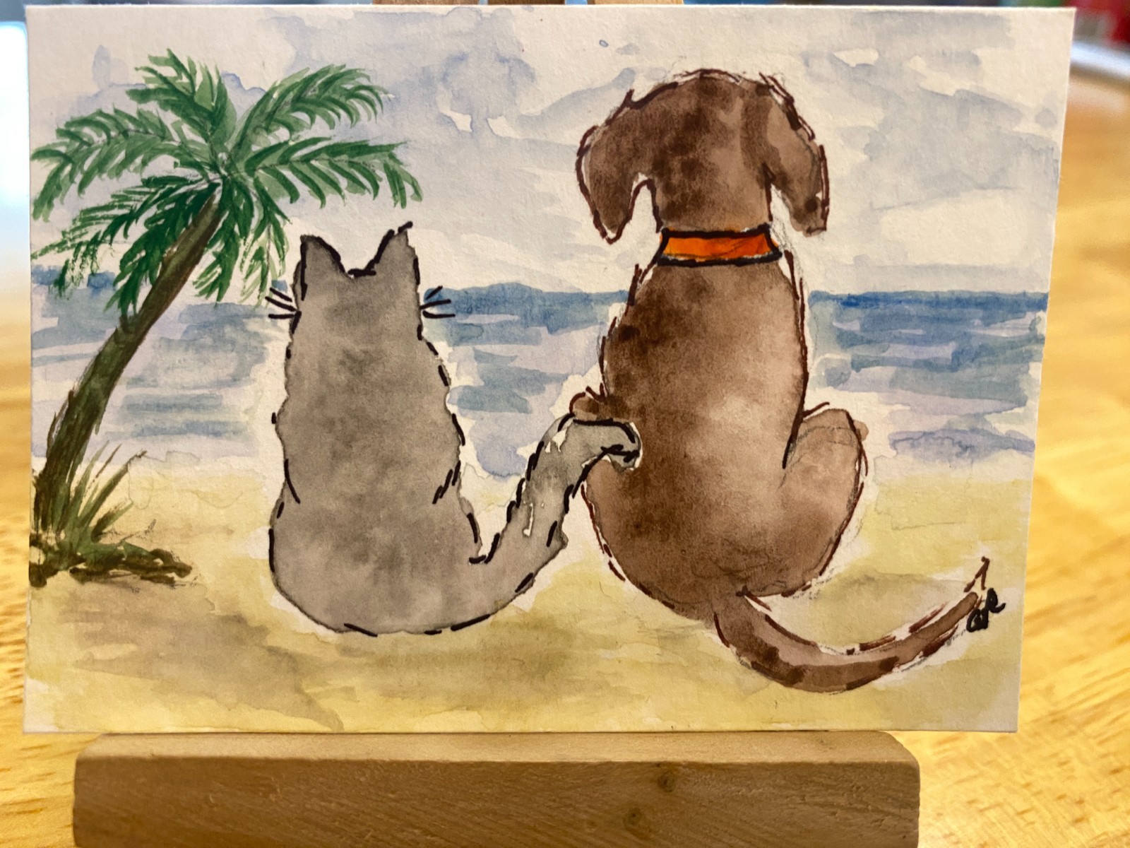 ACEO original watercolor 3.5in x 2.5in by Angel Rose