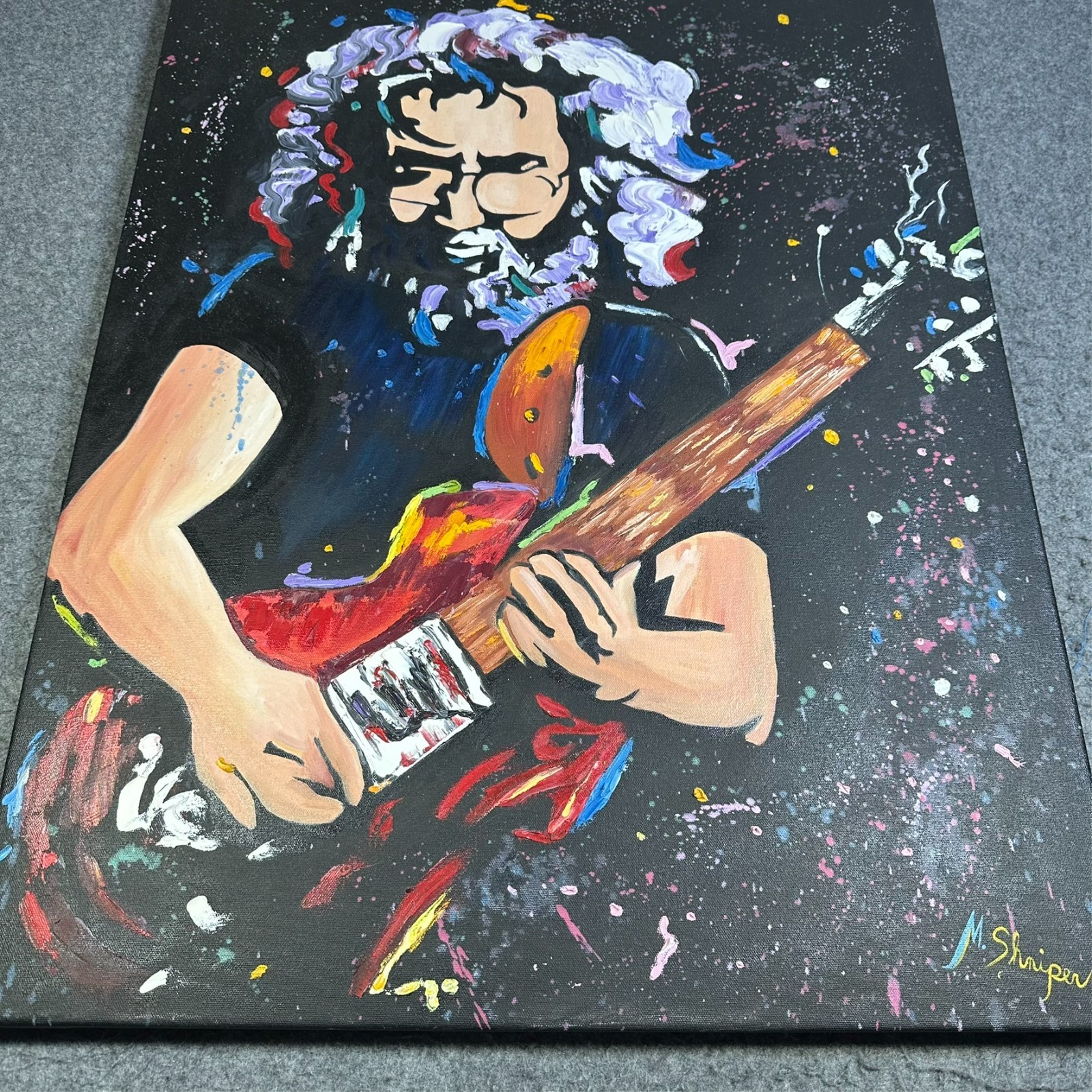 Original Jerry Garcia Abstract Painting Art Grateful Dead 30×24″ Canvas