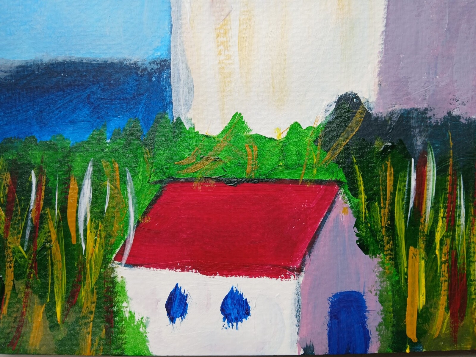 Impressionism Garden House 11×14 Handmade Signed Colorful Art Painting
