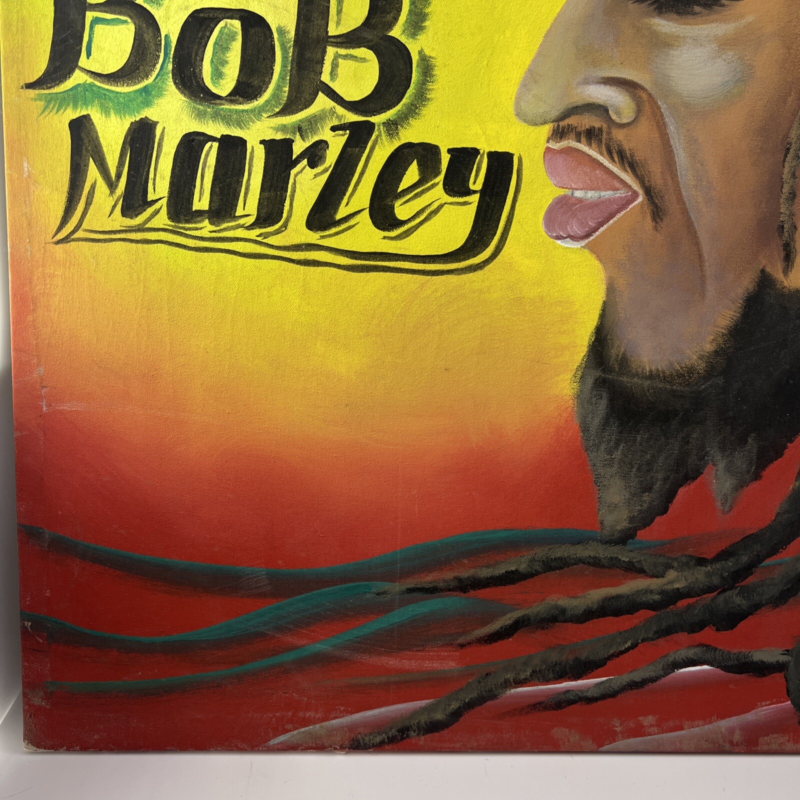 Bob Marley Artist Signed Original Painting Canvas Haitian Artist Rasta Lion Zion