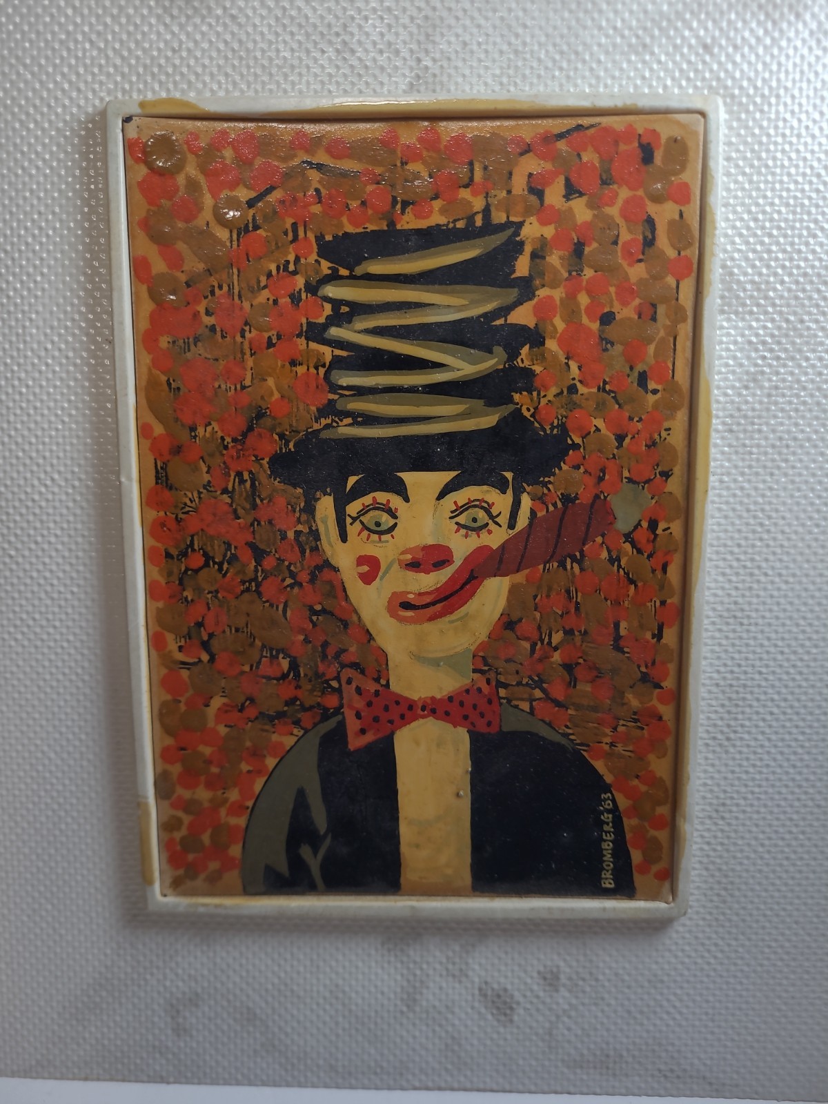 Clown Painting by Bromberg Size Small 4 1/2 X 6 1/2 Inches # 1