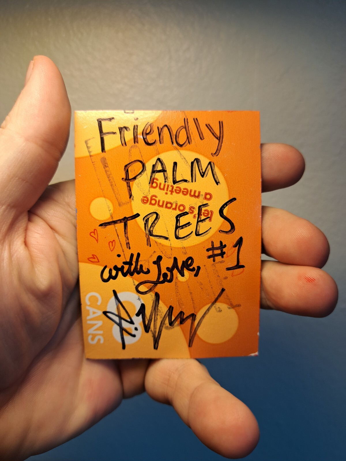 Tropical orange acrylic ink «Friendly Palms» aceo artcard Limited 1/1 Signed