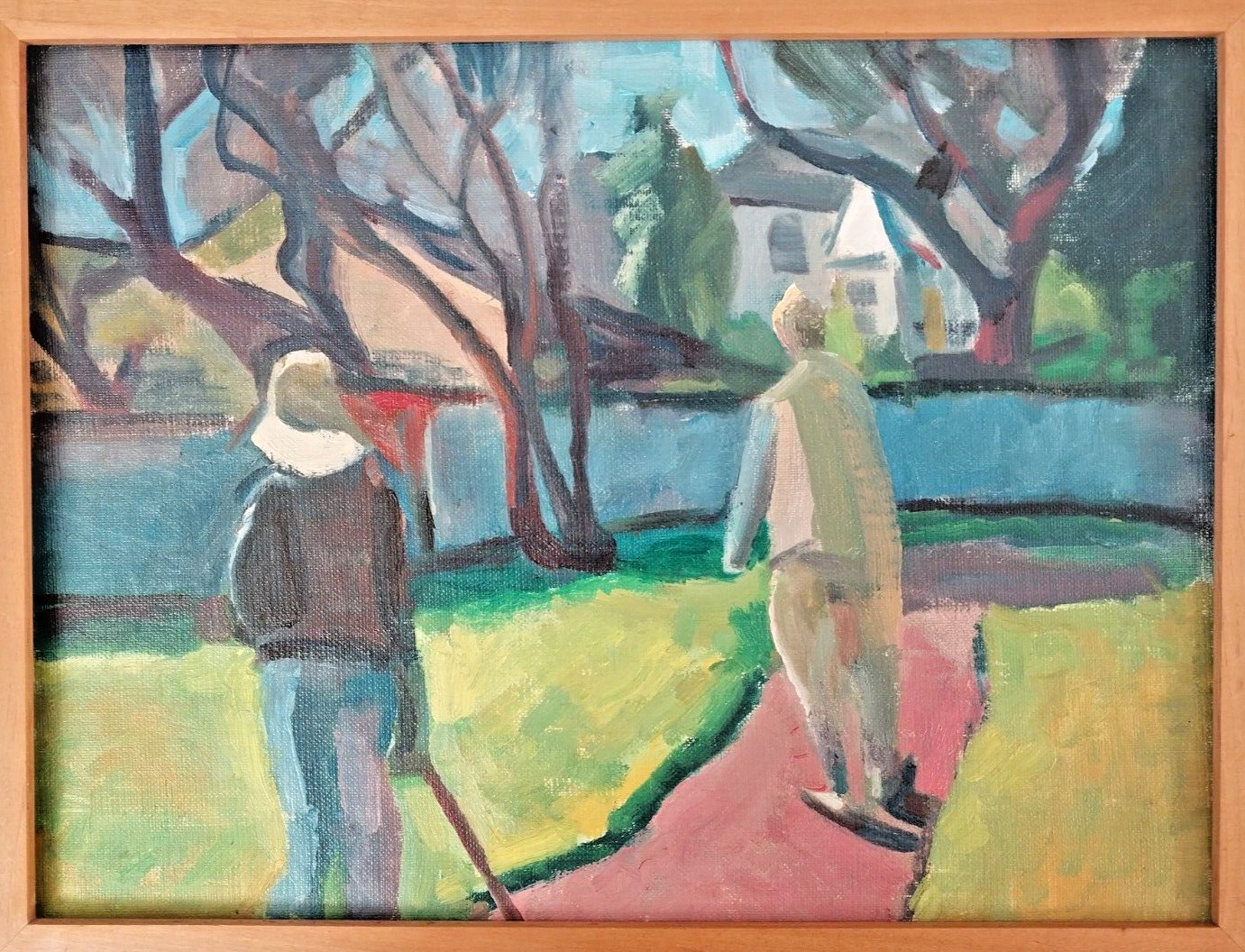 Mary & Belinda 1987 by Carl Lewis Bowman (1909-1998) OOC CA Impressionism Listed