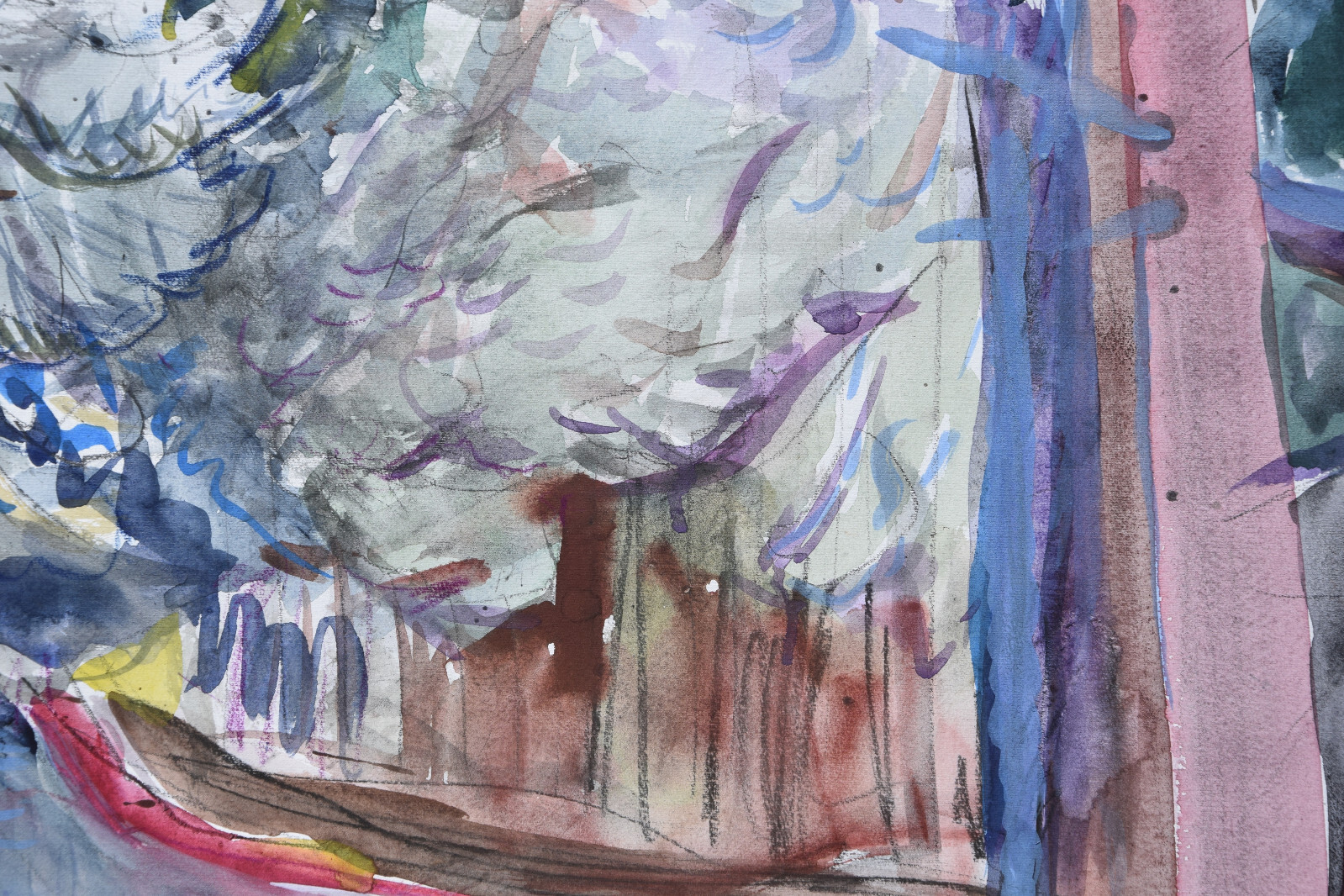 Peter Berndt 1937-2021 Berlin / Aquarell 1988 «Märkischer Kiefernwald» Havel