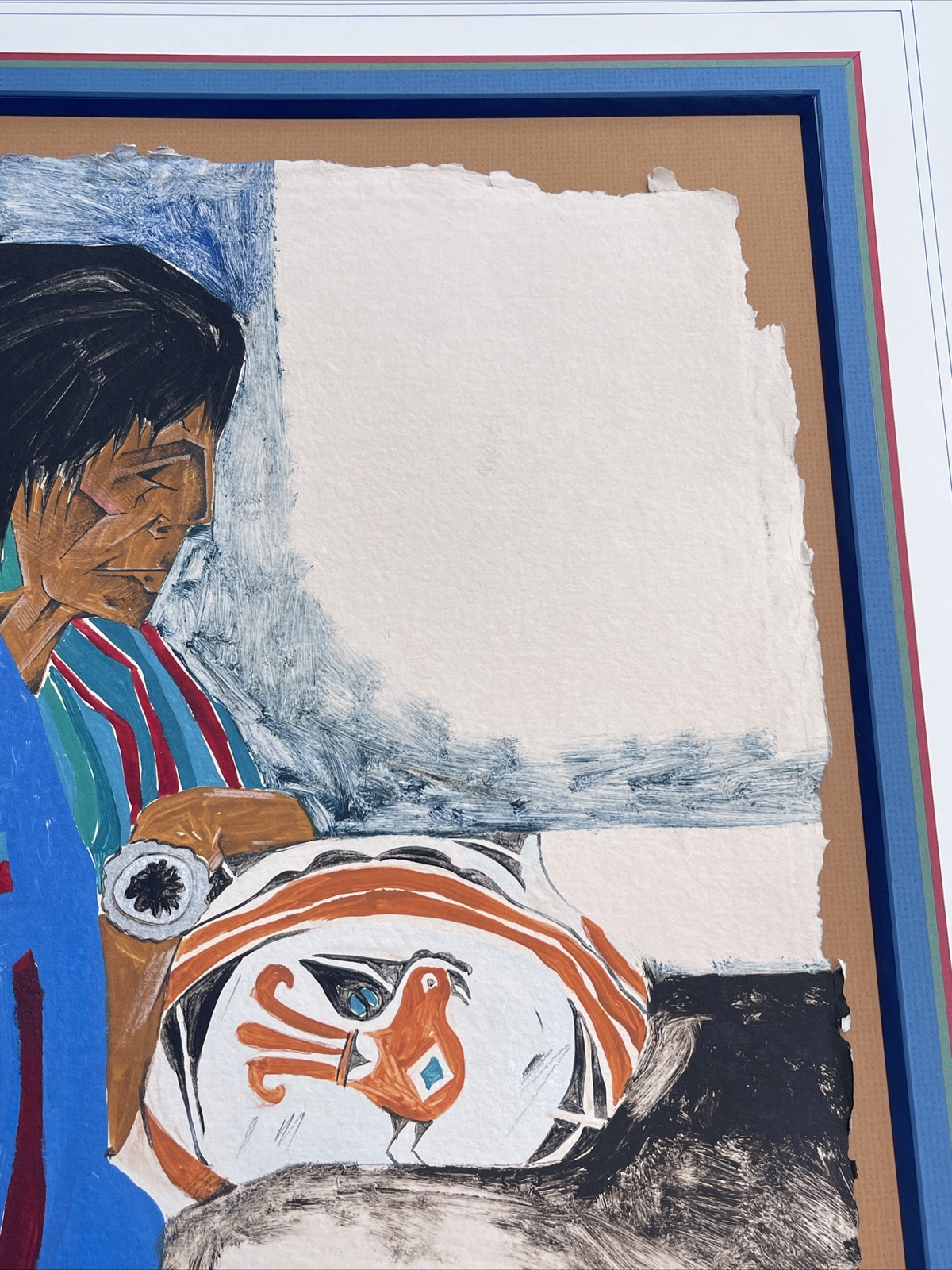 AMADO PENA PAINTING PORTRAIT NATIVE AMERICAN TRIBAL MADONNA POT LISTED FAMOUS