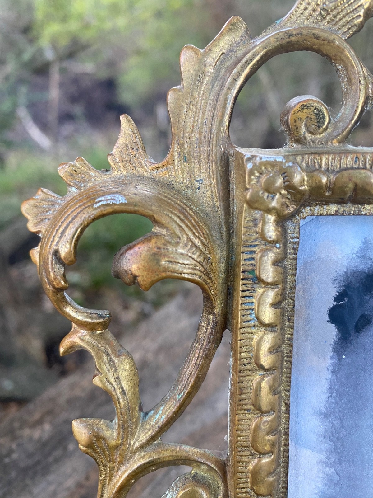 Virginia Metalcrafters Brass Frame + Abstract Painting