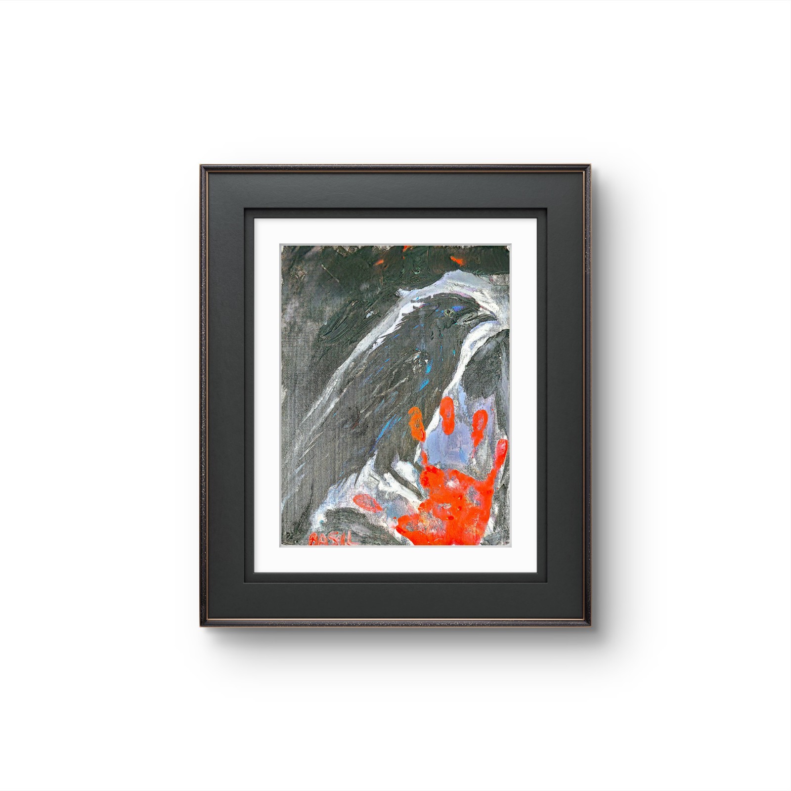 Raven Red Road Unique Abstract Expressionism Wall Art Canvas Board 11×14