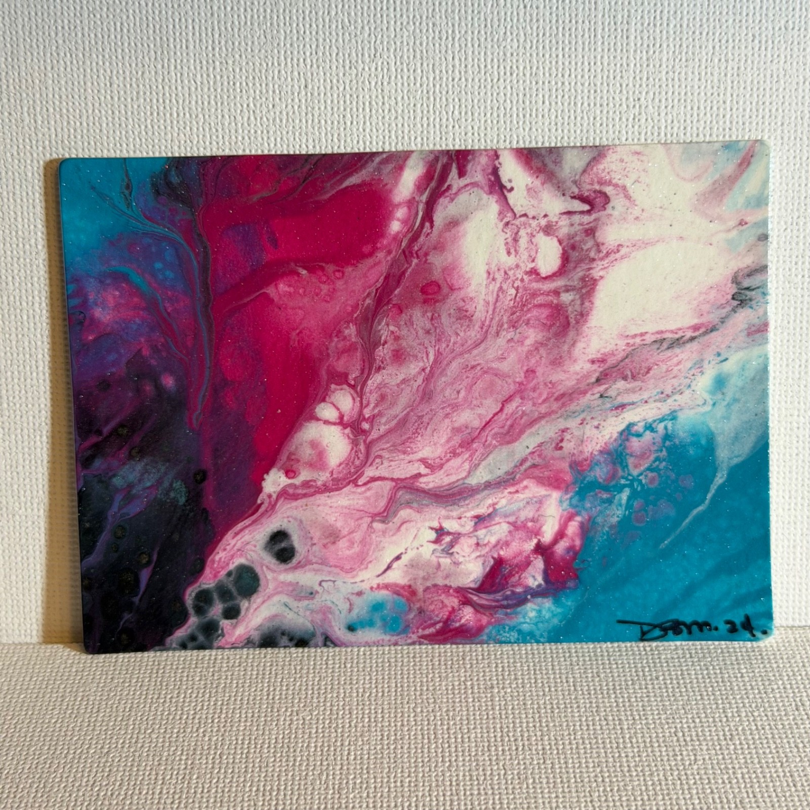 1 ACEO 2.5 x 3.5 Acrylic Abstract Paintings On Watercolor Paper