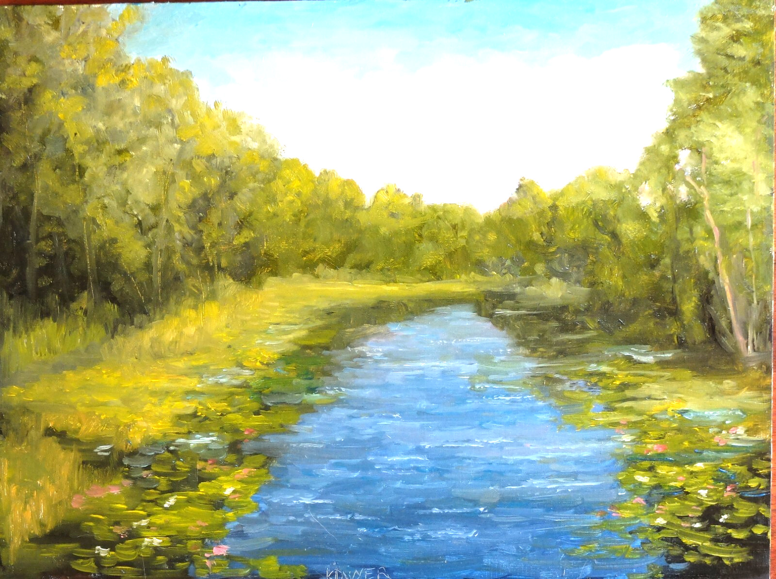 Original landscape oil painting, new, signed