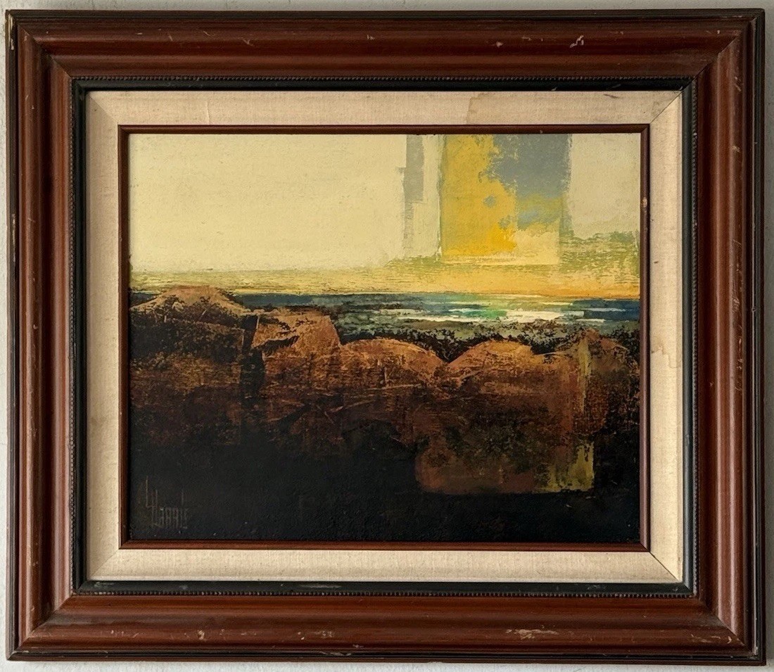LAWRENCE HARRIS VINTAGE MODERN ABSTRACT LANDSCAPE OIL PAINTING COLORADO SPRINGS