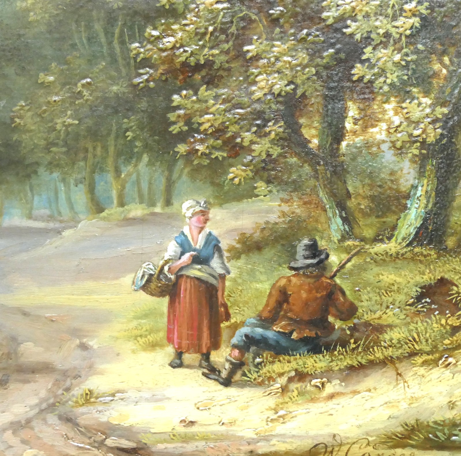 Johann Wilhelm Cordes Landscape Painting Oil on Oak 36.0 x 25.5 cm