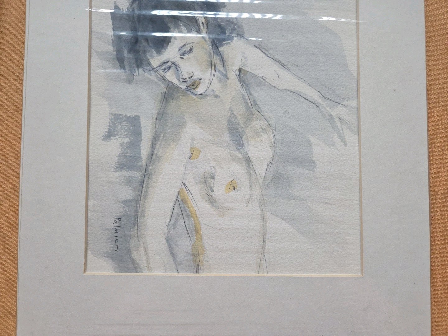 American Artist Frank Palmieri Contemporary Watercolor/Sketch Young Woman