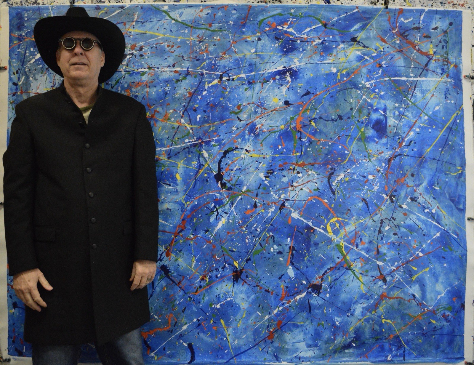 Jackson Pollock Style Giant Canvas Painting 81”X62” (6 Foot 9 inch) Abstract XXL